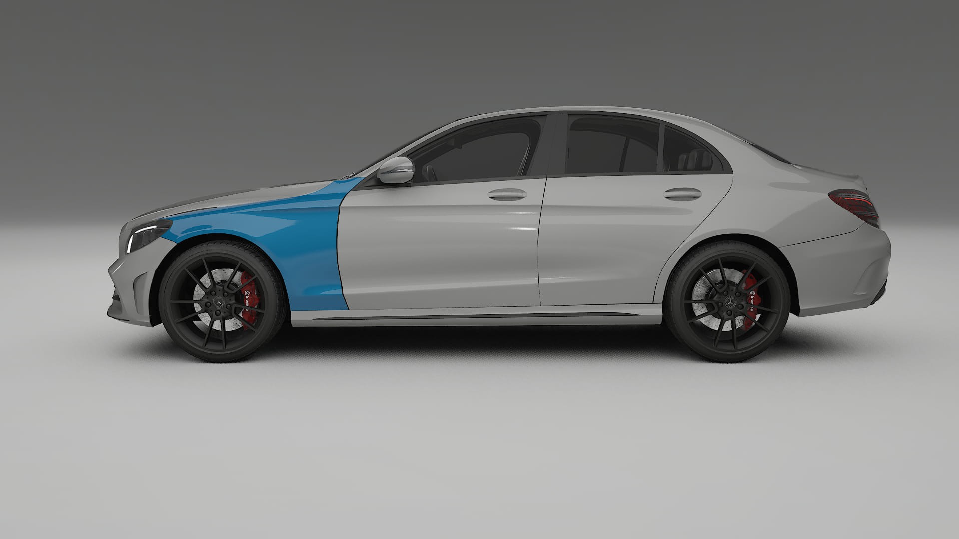 Lakbeschermingsfolie Mercedes C-class W205 AMG sedan | CrystalGuard Transparante Volledige PPF Voorgevormde Set