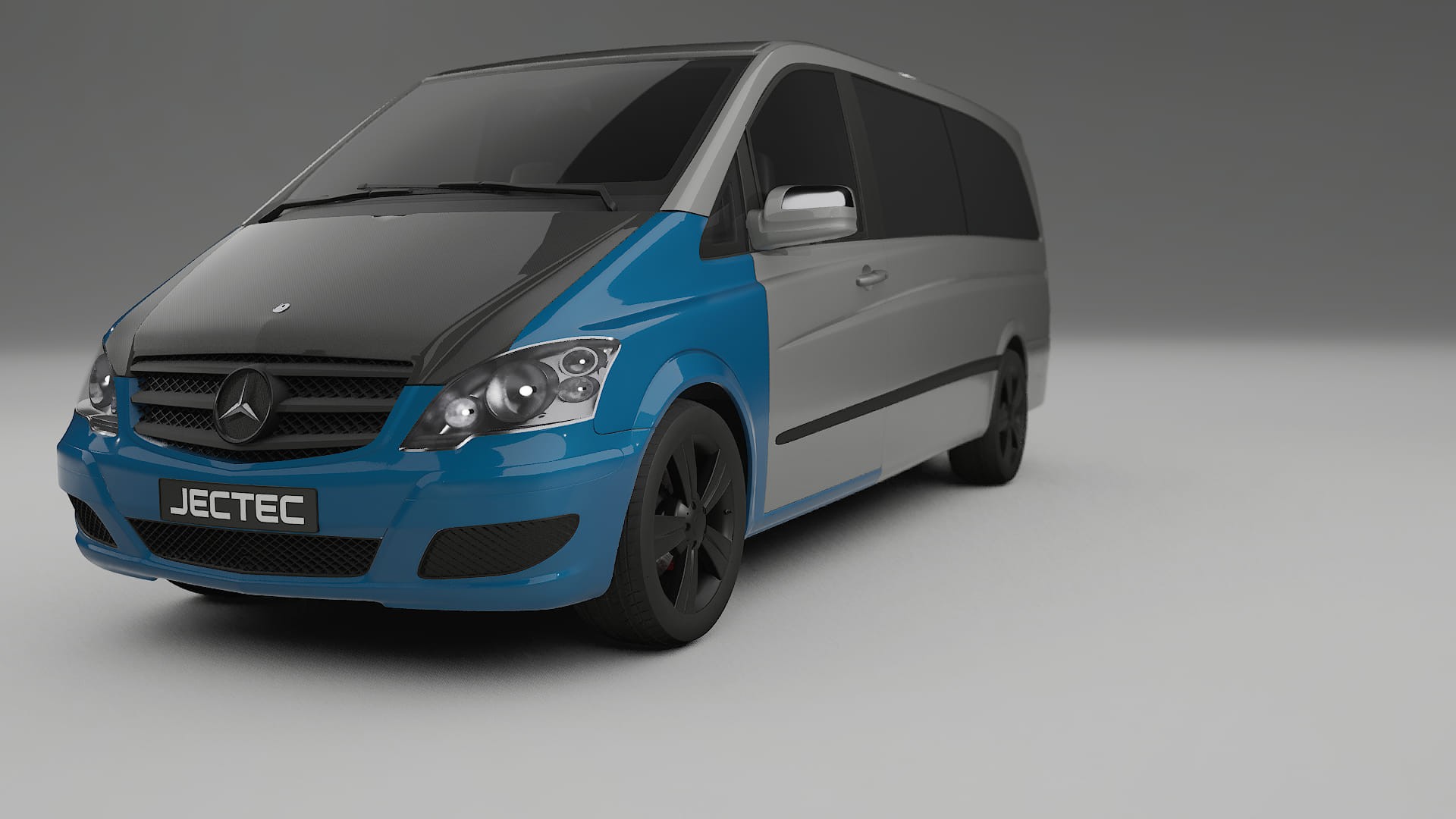 Lakbeschermingsfolie Mercedes Viano Extra lang W439 Facelift | CrystalGuard Voorkit met Carbon Motorkap