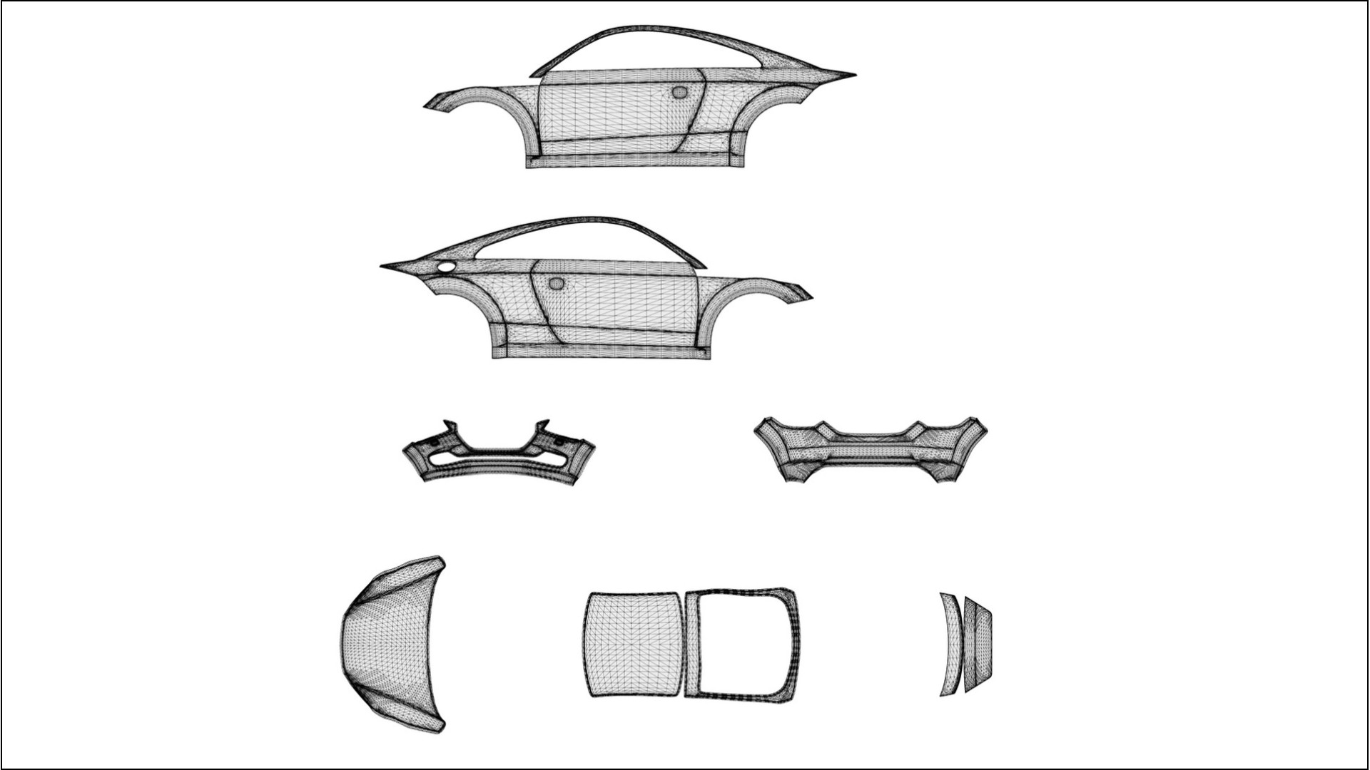 Audi TT Coupe 8S prefacelift pre-LCI COBRA 11 – Ontworpen Wrap PPF Kit van Printbaar Polyurethaanfolie