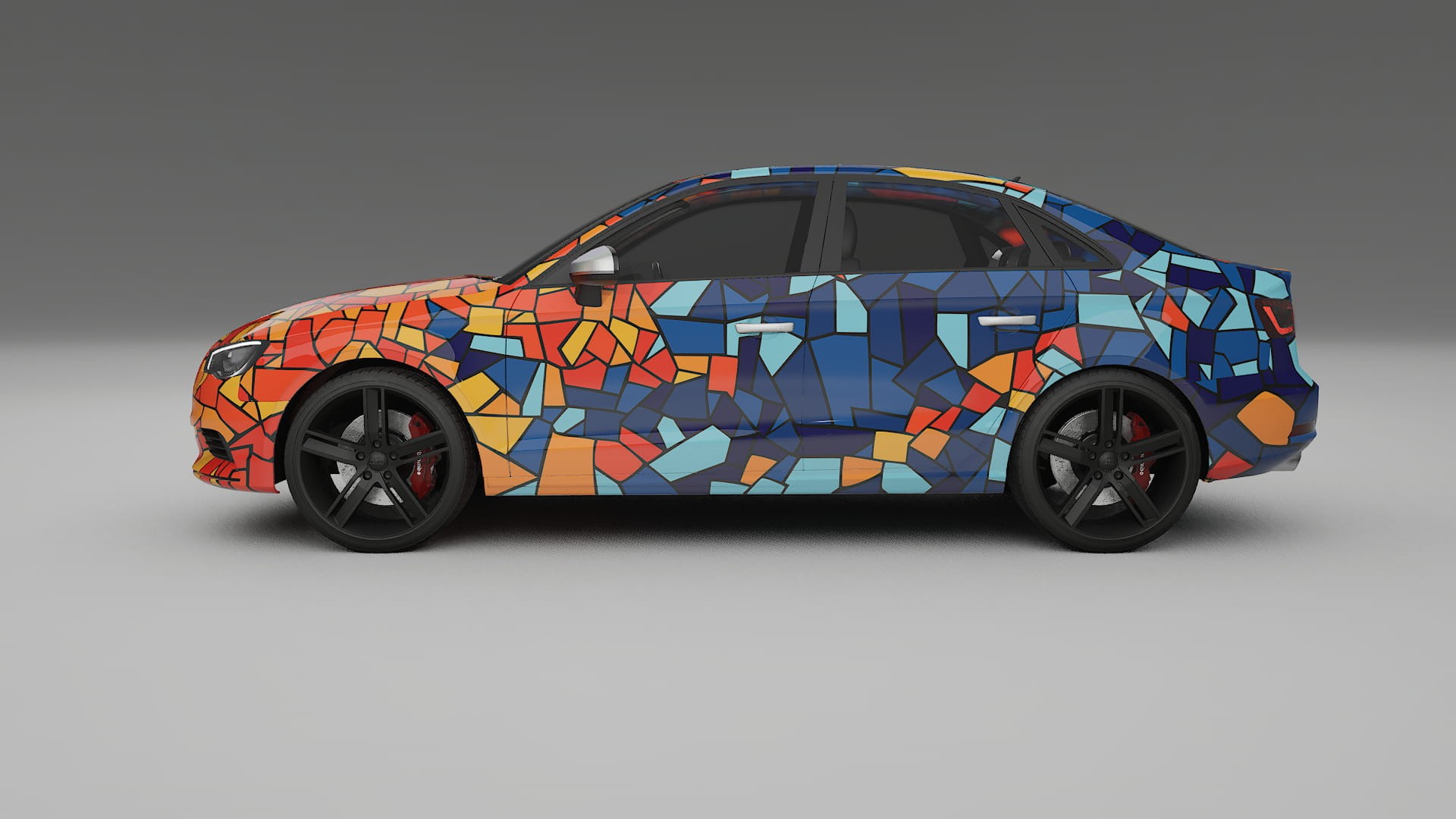 Audi A3 8V sedan prefacelift pre-LCI BARCELONA – Ontworpen Wrap PPF Kit van Printbaar Polyurethaanfolie