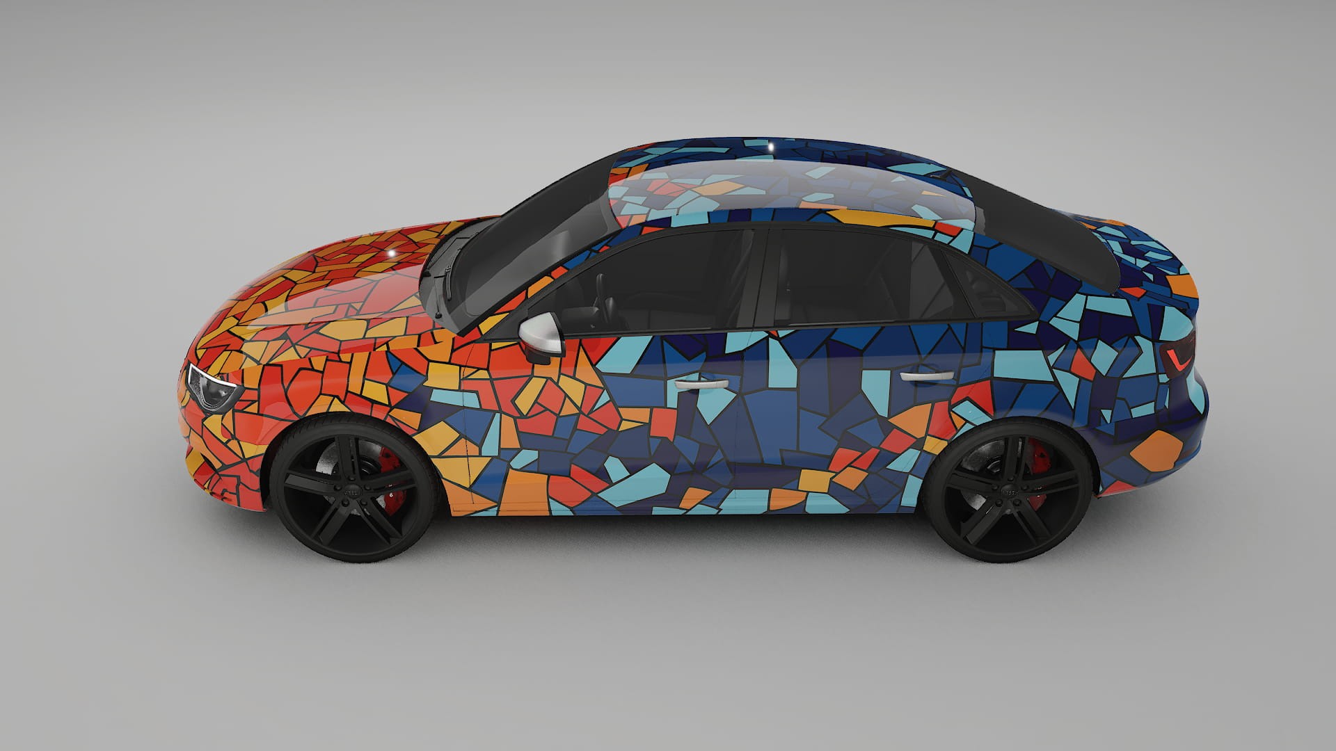 Audi A3 8V sedan prefacelift pre-LCI BARCELONA – Ontworpen Wrap PPF Kit van Printbaar Polyurethaanfolie