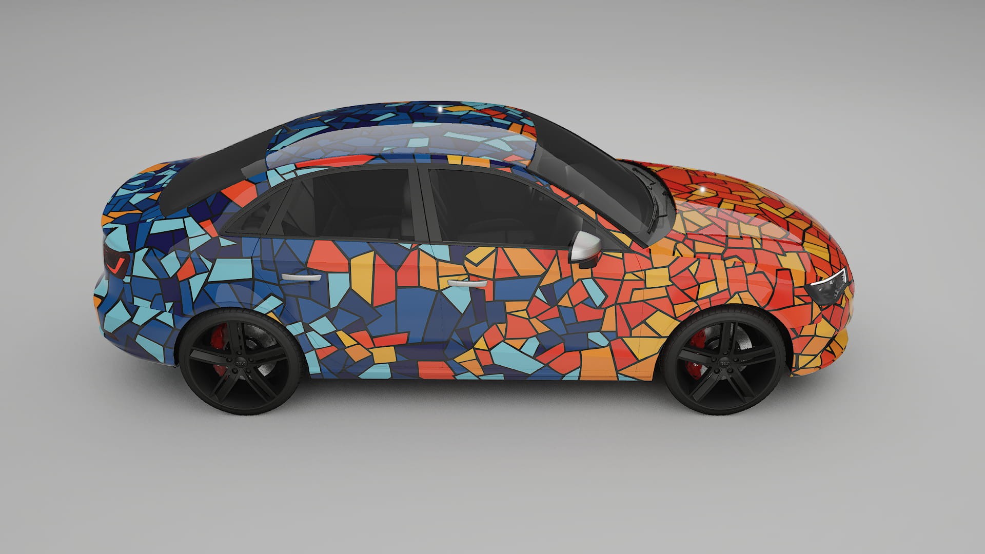 Audi A3 8V sedan prefacelift pre-LCI BARCELONA – Ontworpen Wrap PPF Kit van Printbaar Polyurethaanfolie