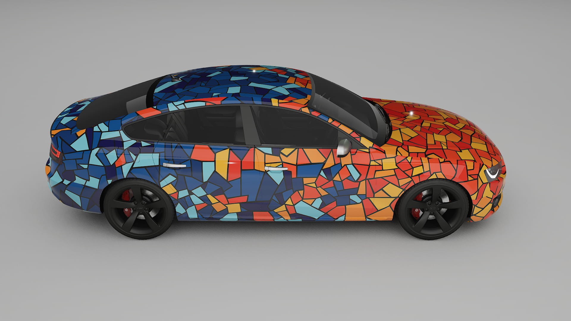 Audi A5 8T Sportback prefacelift pre-LCI BARCELONA – Ontworpen Wrap PPF Kit van Printbaar Polyurethaanfolie