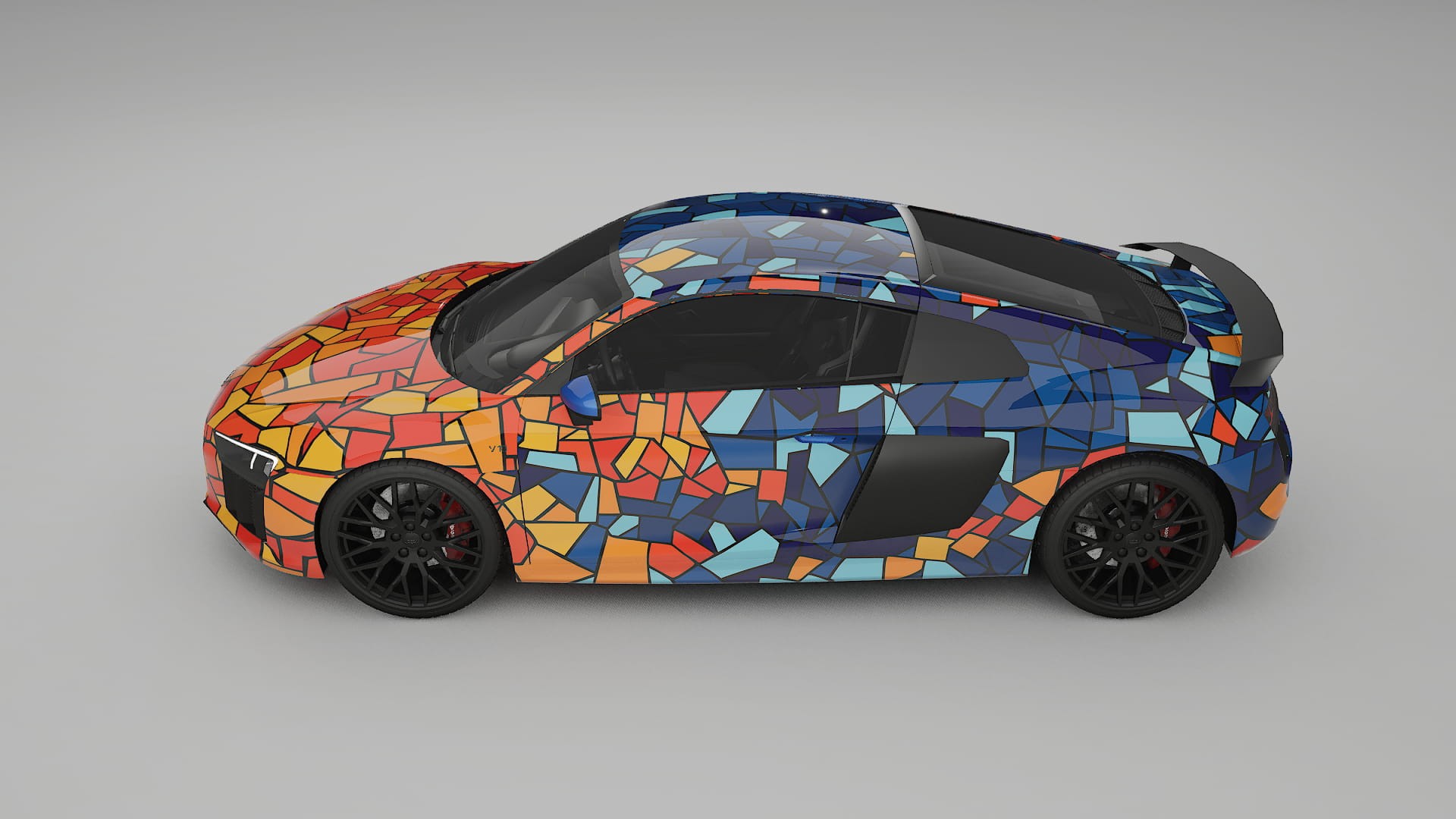 Audi R8 typ-4S prefacelift pre-LCI BARCELONA – Ontworpen Wrap PPF Kit van Printbaar Polyurethaanfolie