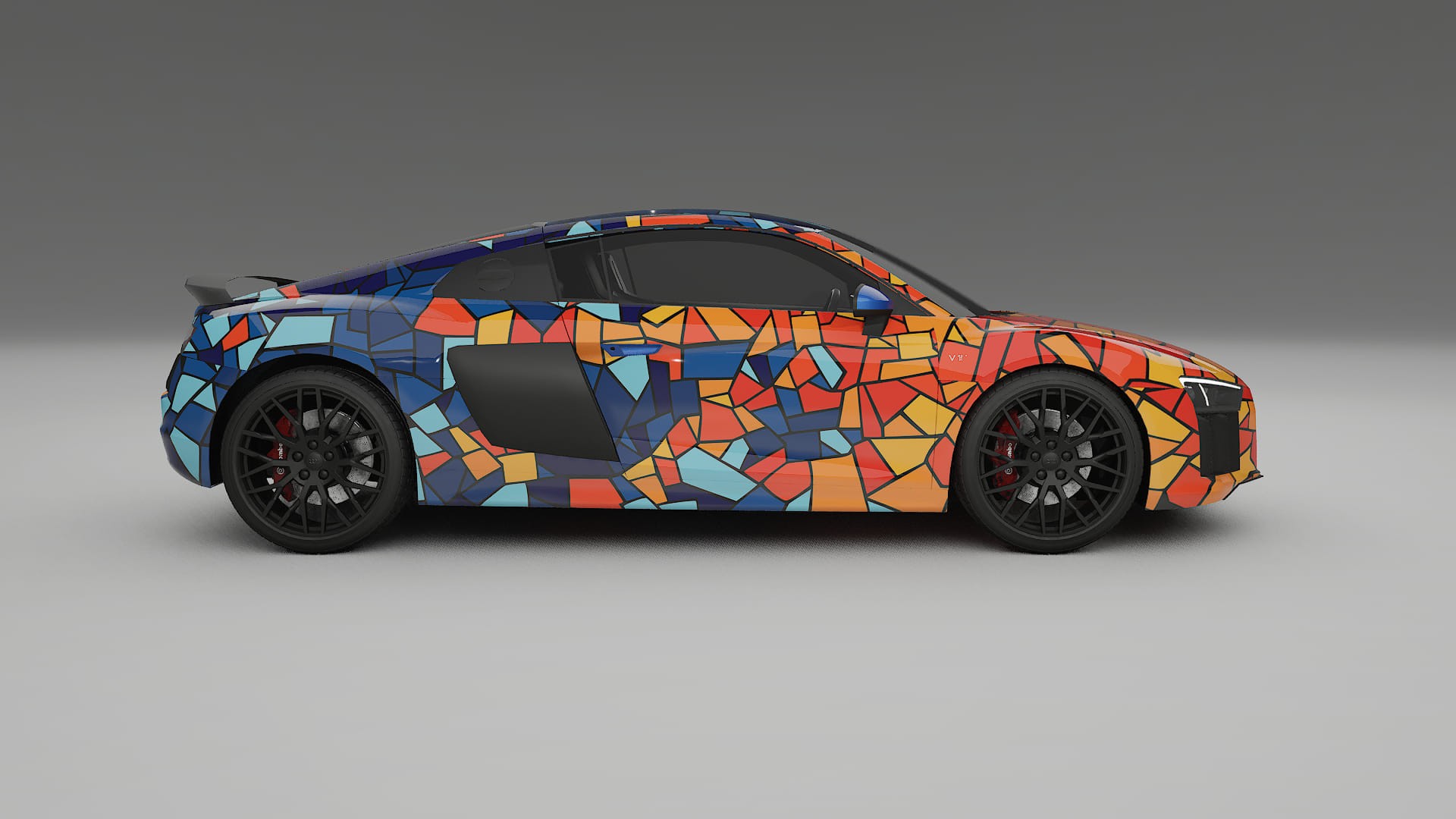Audi R8 typ-4S prefacelift pre-LCI BARCELONA – Ontworpen Wrap PPF Kit van Printbaar Polyurethaanfolie