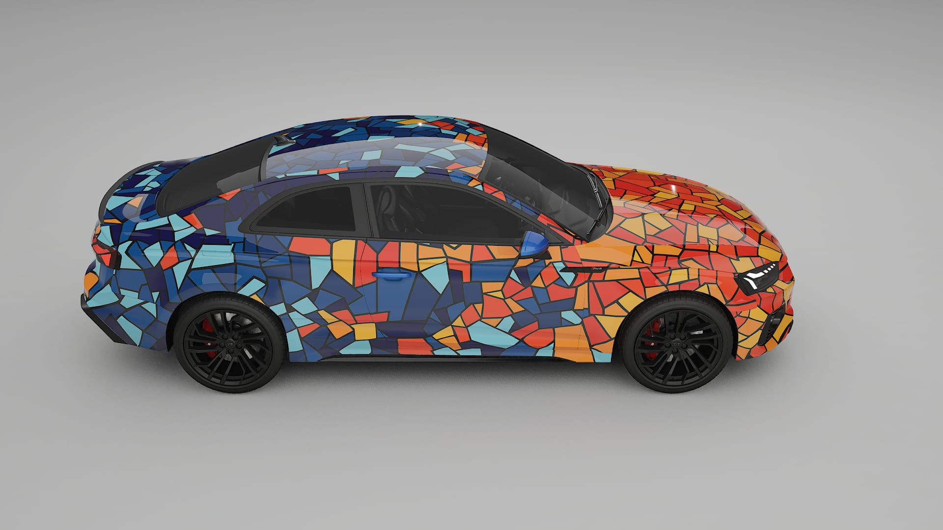 Audi RS5 Coupe B9 facelift pre-LCI BARCELONA – Ontworpen Wrap PPF Kit van Printbaar Polyurethaanfolie