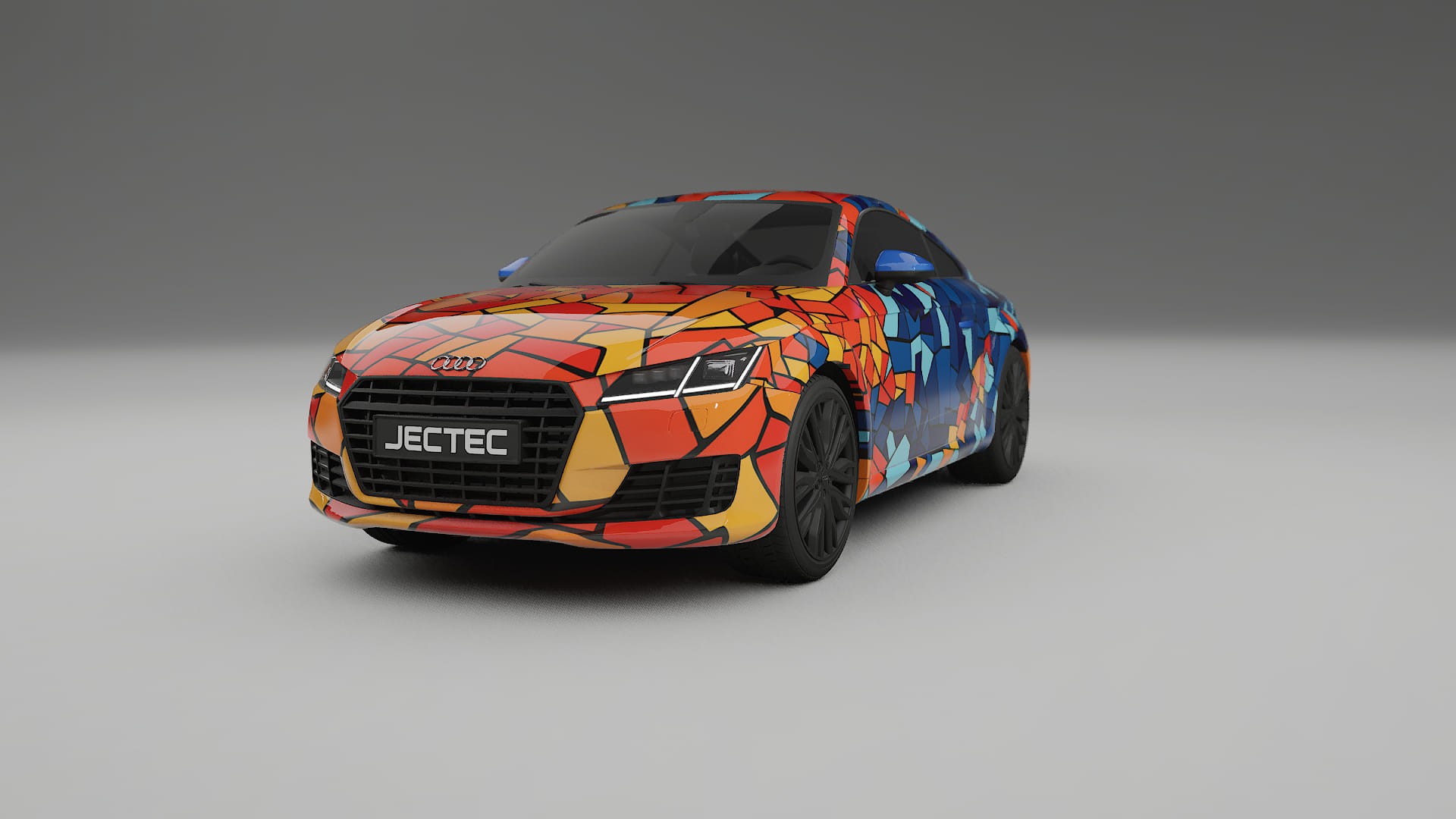 Audi TT Coupe 8S prefacelift pre-LCI BARCELONA – Ontworpen Wrap PPF Kit van Printbaar Polyurethaanfolie