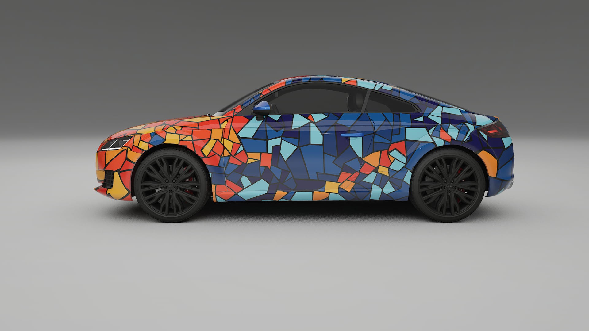 Audi TT Coupe 8S prefacelift pre-LCI BARCELONA – Ontworpen Wrap PPF Kit van Printbaar Polyurethaanfolie