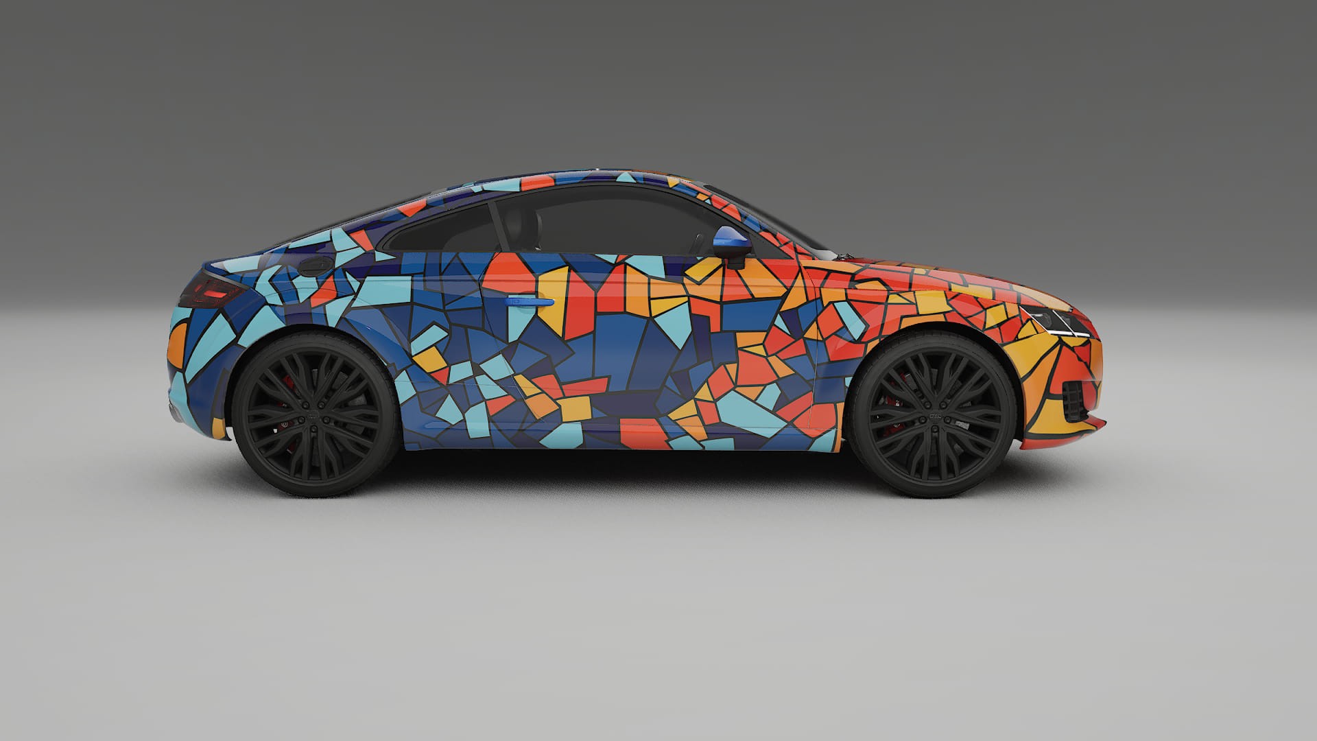 Audi TT Coupe 8S prefacelift pre-LCI BARCELONA – Ontworpen Wrap PPF Kit van Printbaar Polyurethaanfolie