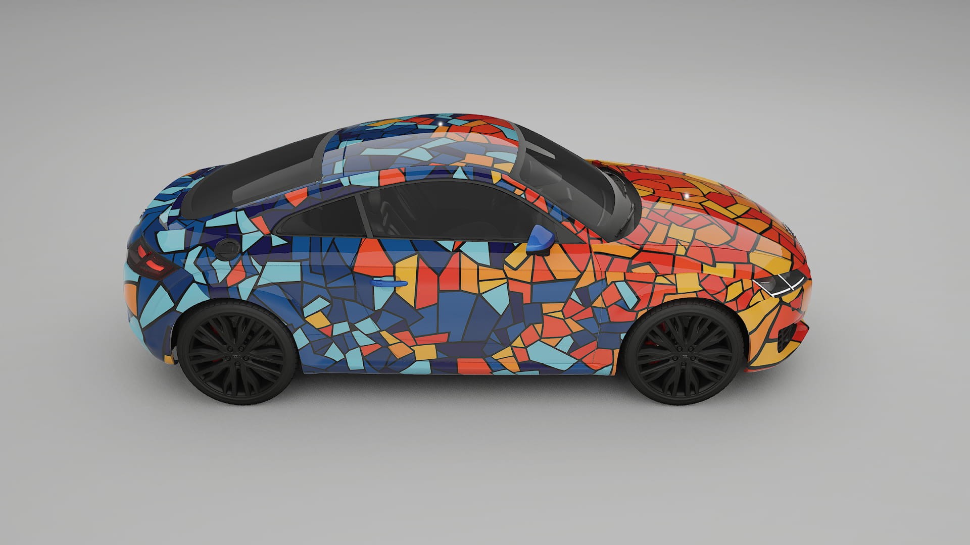 Audi TT Coupe 8S prefacelift pre-LCI BARCELONA – Ontworpen Wrap PPF Kit van Printbaar Polyurethaanfolie