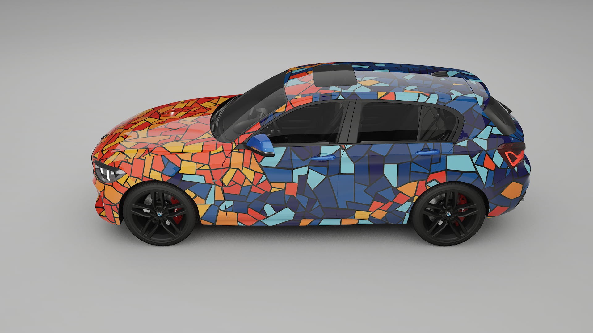 BMW 1 F20 facelift LCI BARCELONA – Ontworpen Wrap PPF Kit van Printbaar Polyurethaanfolie