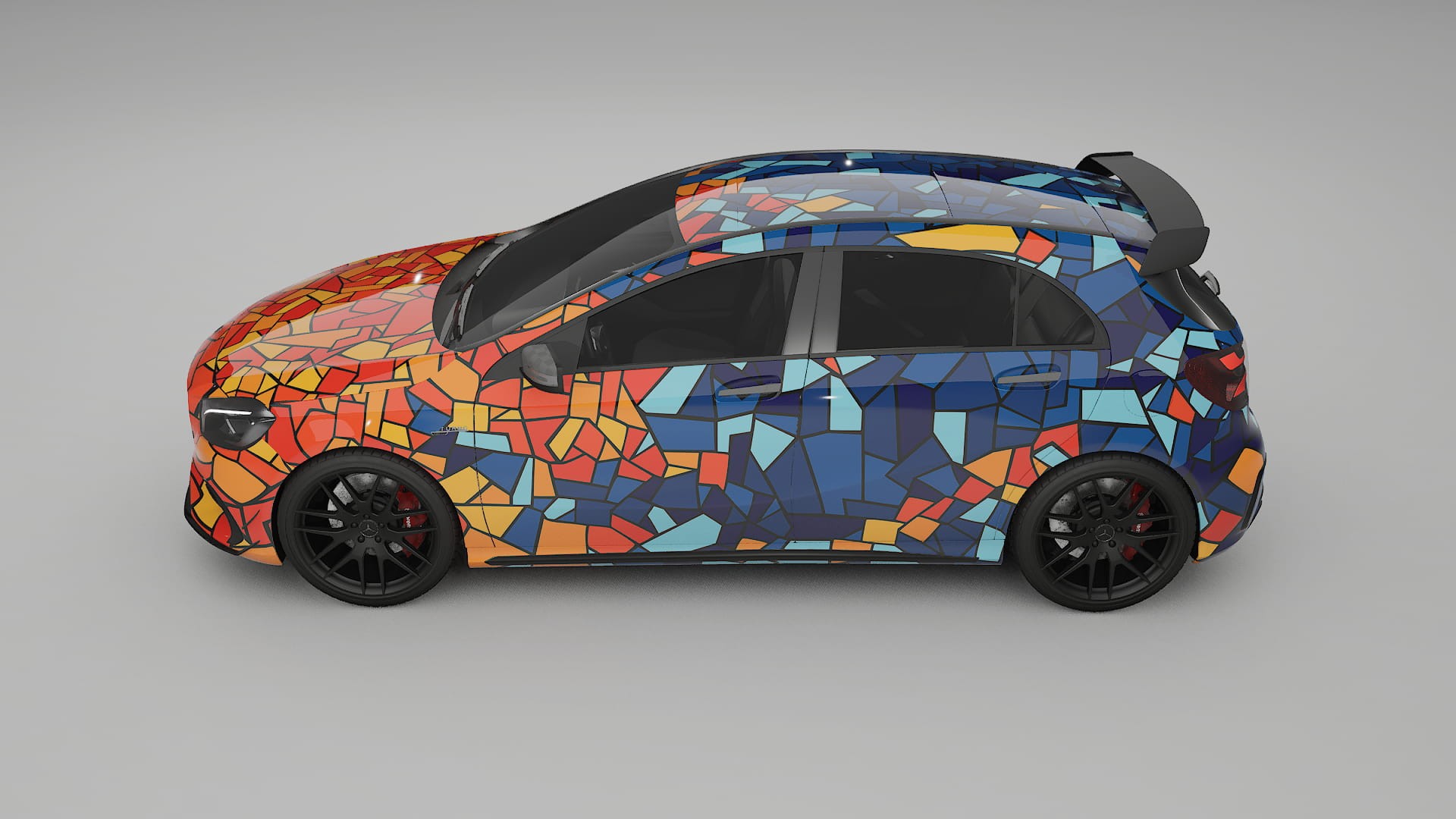 Mercedes A45 AMG W176 BARCELONA – Ontworpen Wrap PPF Kit van Printbaar Polyurethaanfolie