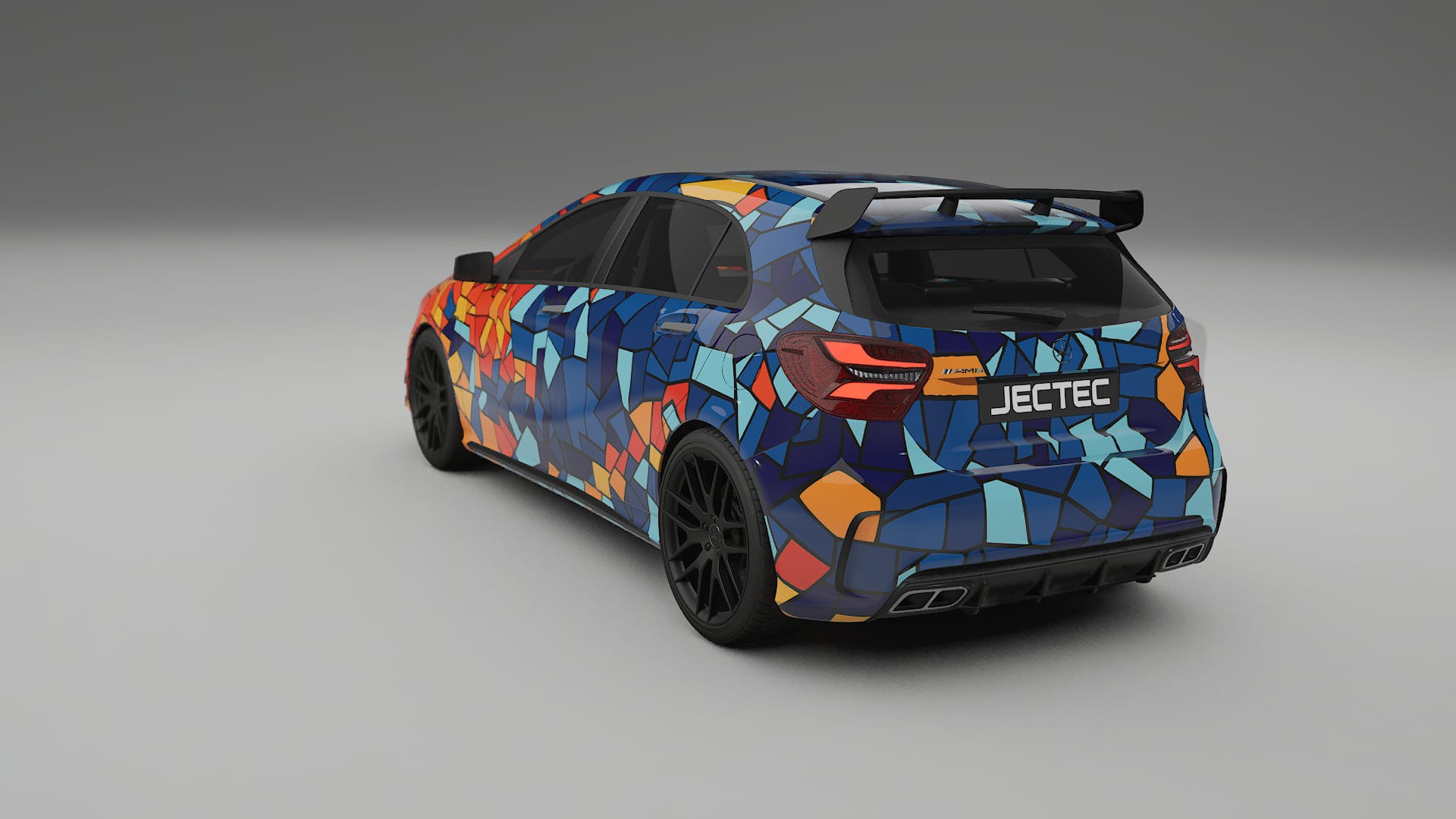 Mercedes A45 AMG W176 BARCELONA – Ontworpen Wrap PPF Kit van Printbaar Polyurethaanfolie