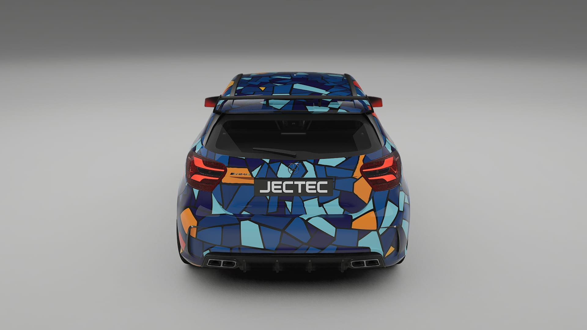 Mercedes A45 AMG W176 BARCELONA – Ontworpen Wrap PPF Kit van Printbaar Polyurethaanfolie