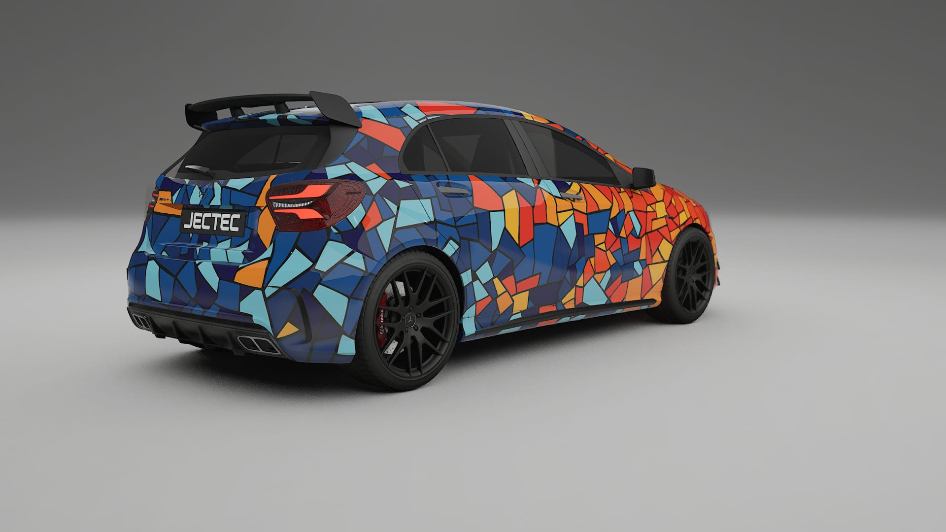 Mercedes A45 AMG W176 BARCELONA – Ontworpen Wrap PPF Kit van Printbaar Polyurethaanfolie