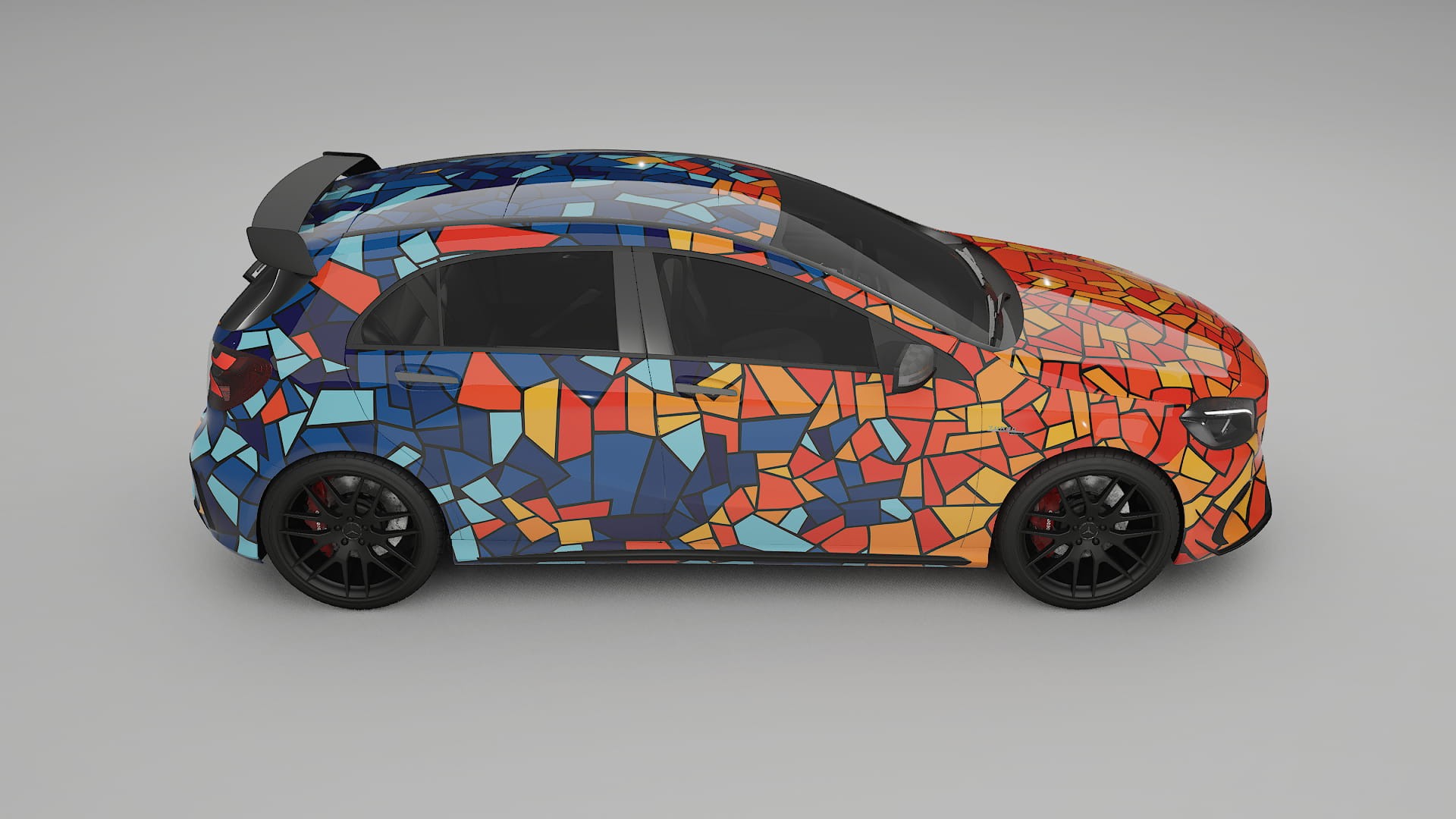 Mercedes A45 AMG W176 BARCELONA – Ontworpen Wrap PPF Kit van Printbaar Polyurethaanfolie