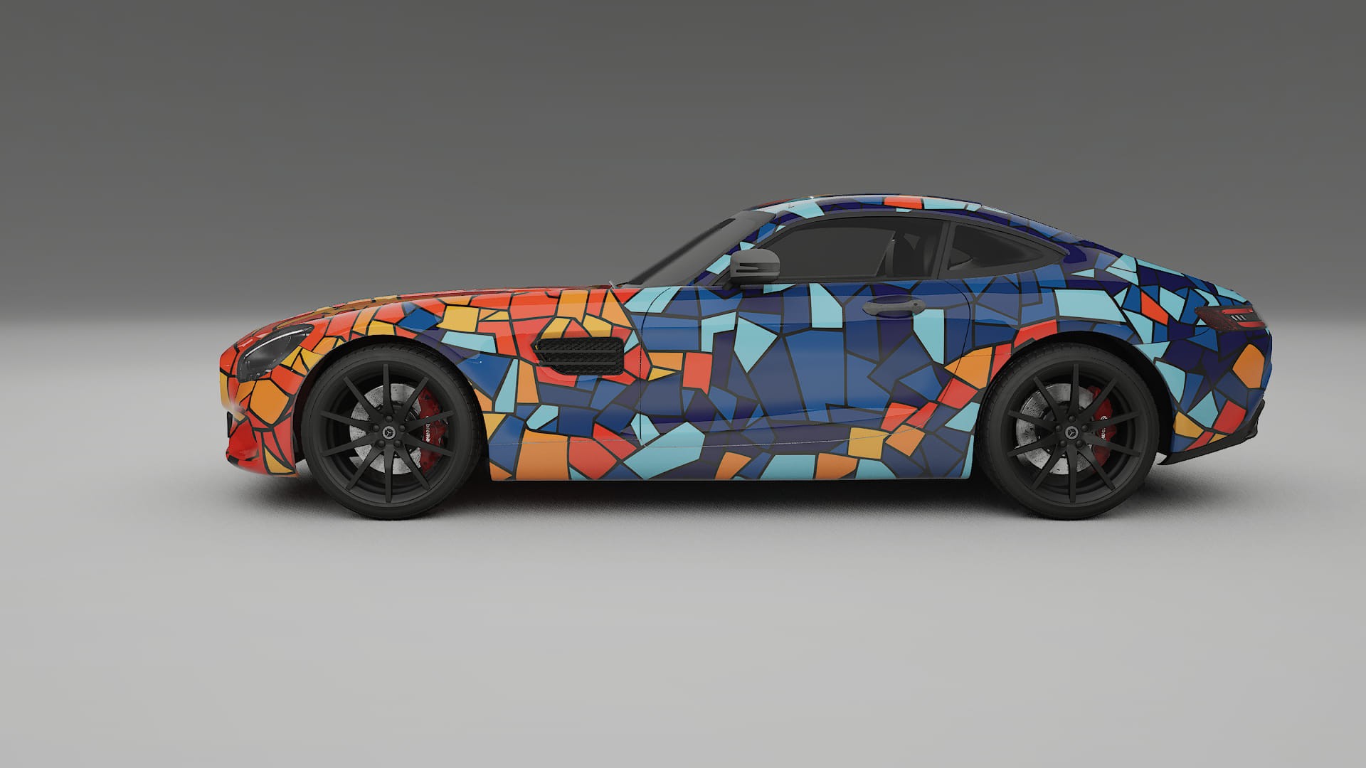 Mercedes AMG GT C190 Coupe BARCELONA – Ontworpen Wrap PPF Kit van Printbaar Polyurethaanfolie