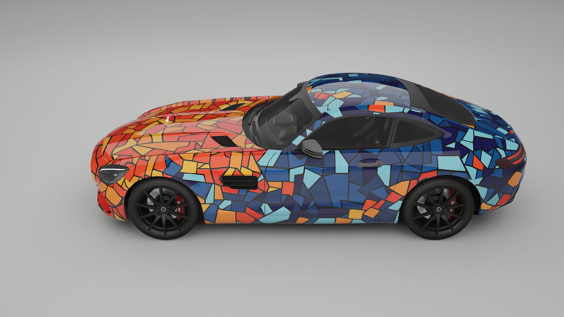 Mercedes AMG GT C190 Coupe BARCELONA – Ontworpen Wrap PPF Kit van Printbaar Polyurethaanfolie