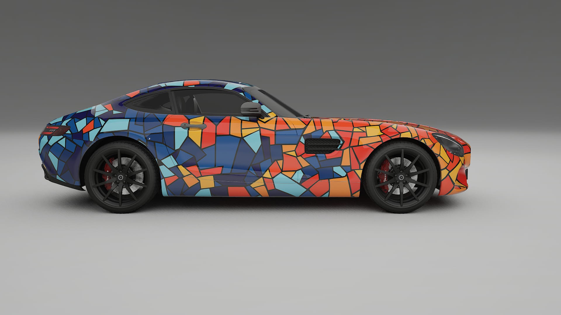 Mercedes AMG GT C190 Coupe BARCELONA – Ontworpen Wrap PPF Kit van Printbaar Polyurethaanfolie