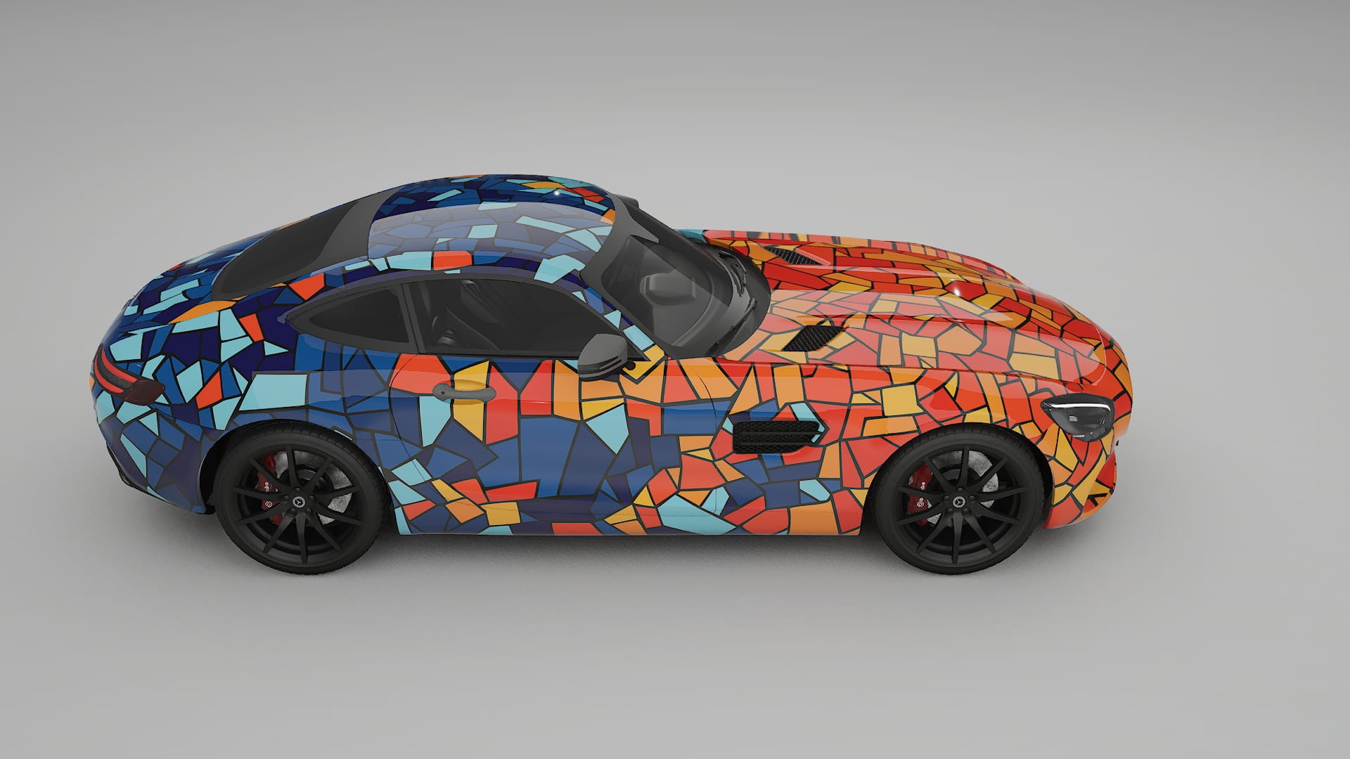 Mercedes AMG GT C190 Coupe BARCELONA – Ontworpen Wrap PPF Kit van Printbaar Polyurethaanfolie