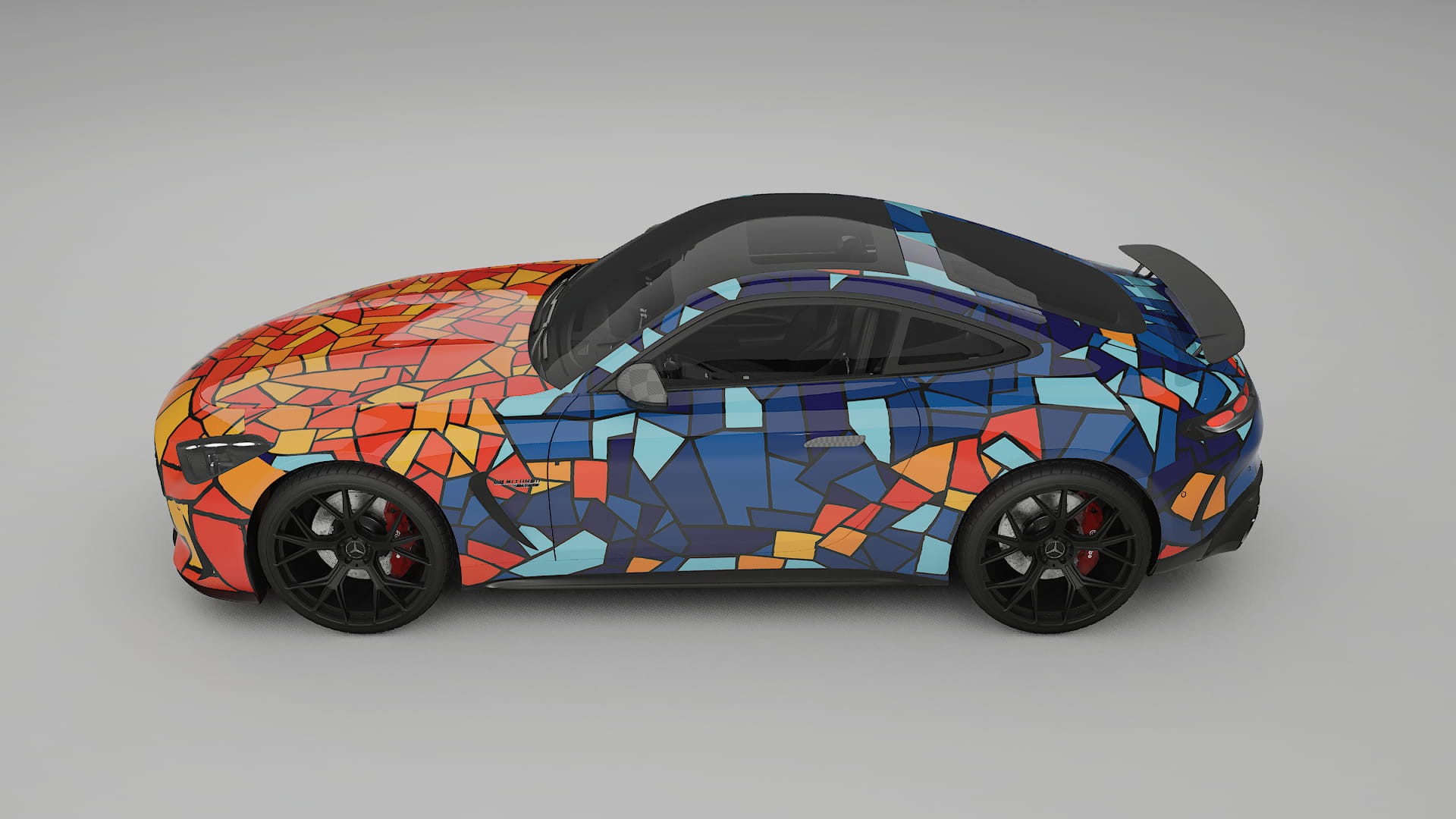 Mercedes AMG GT Coupe C192 BARCELONA – Ontworpen Wrap PPF Kit van Printbaar Polyurethaanfolie