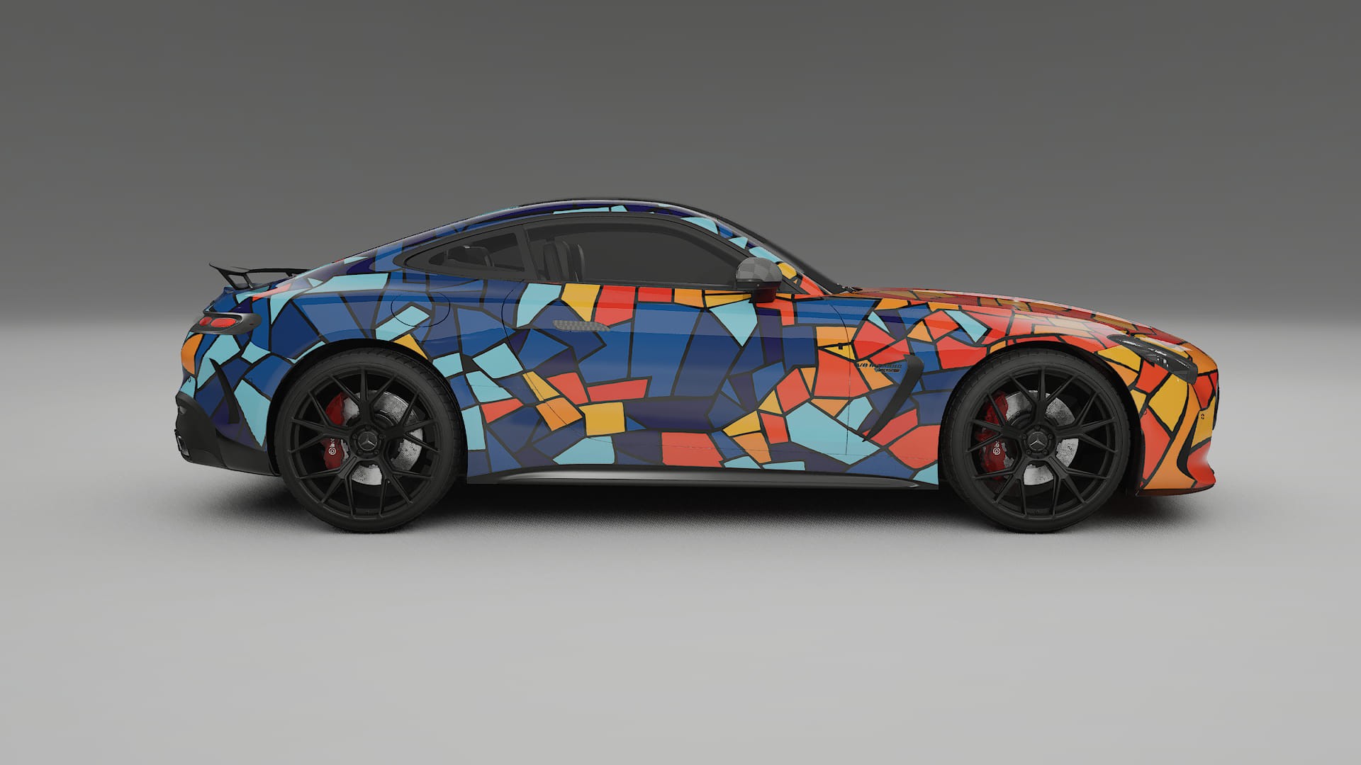 Mercedes AMG GT Coupe C192 BARCELONA – Ontworpen Wrap PPF Kit van Printbaar Polyurethaanfolie