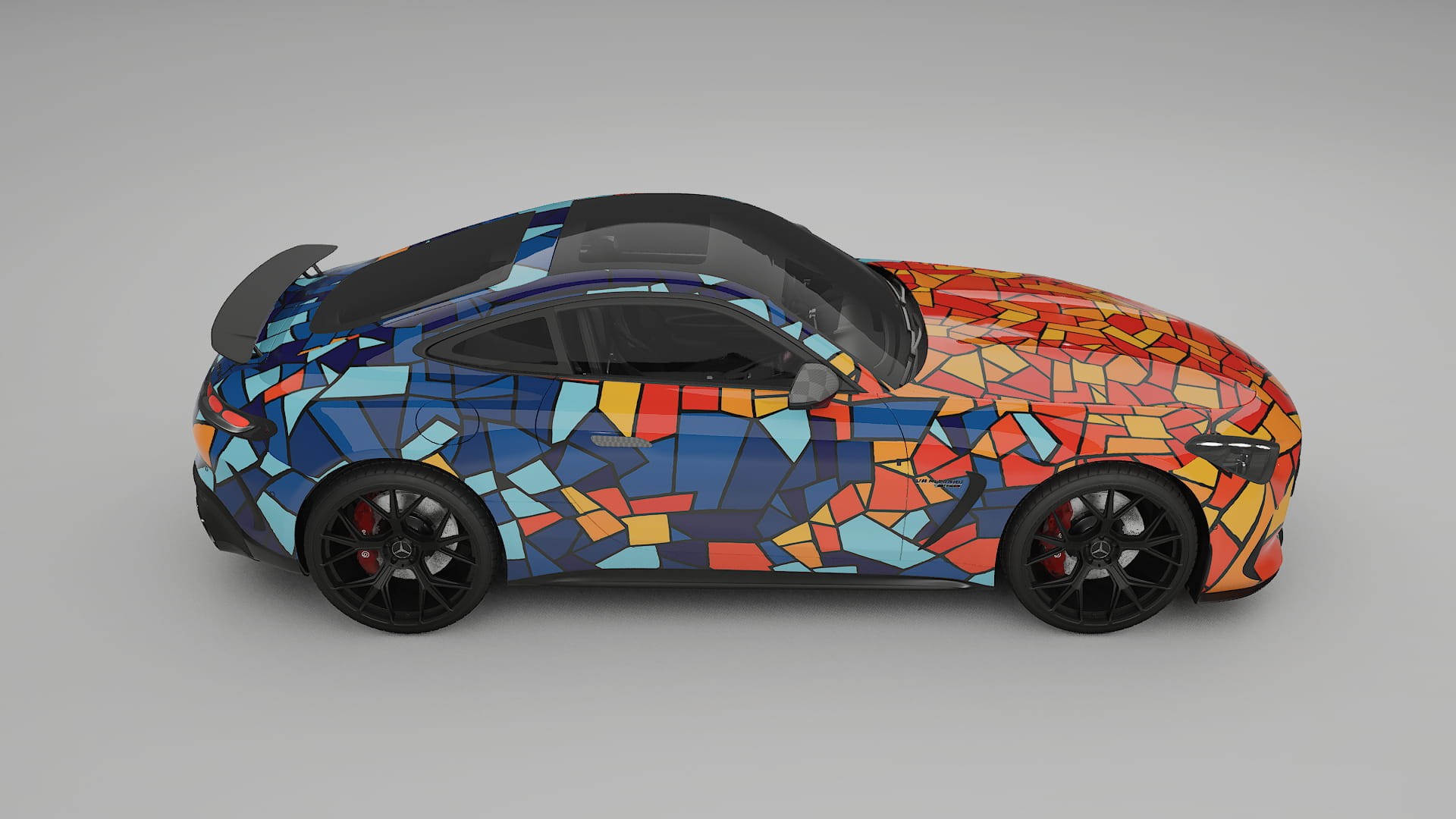 Mercedes AMG GT Coupe C192 BARCELONA – Ontworpen Wrap PPF Kit van Printbaar Polyurethaanfolie
