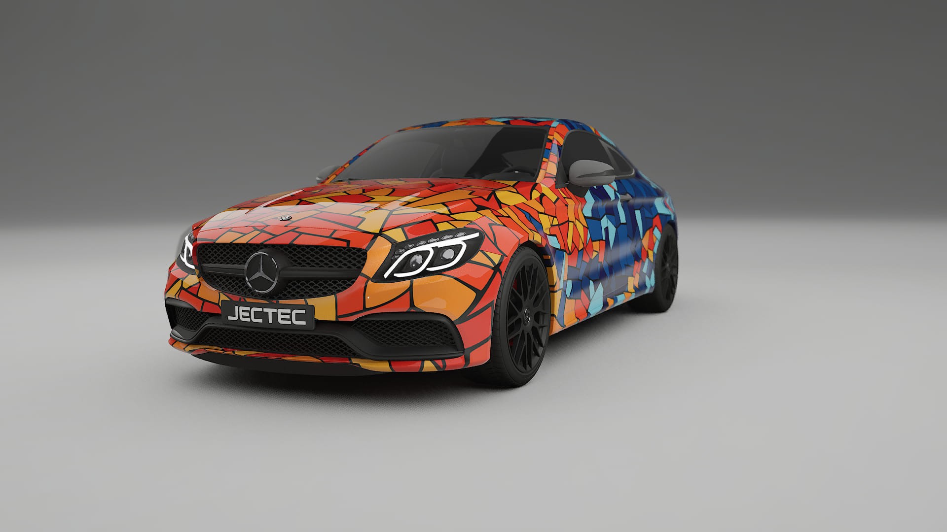 Mercedes C63 AMG W205 Coupe BARCELONA – Ontworpen Wrap PPF Kit van Printbaar Polyurethaanfolie