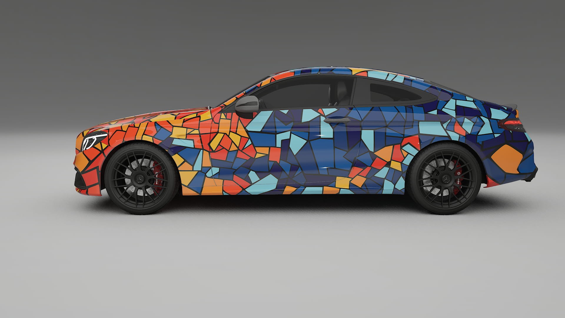 Mercedes C63 AMG W205 Coupe BARCELONA – Ontworpen Wrap PPF Kit van Printbaar Polyurethaanfolie