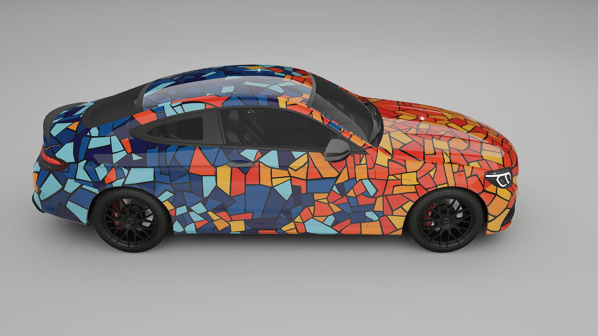 Mercedes C63 AMG W205 Coupe BARCELONA – Ontworpen Wrap PPF Kit van Printbaar Polyurethaanfolie