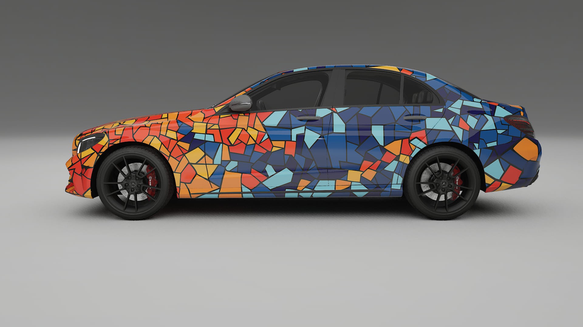 Mercedes C-class W205 AMG sedan BARCELONA – Ontworpen Wrap PPF Kit van Printbaar Polyurethaanfolie