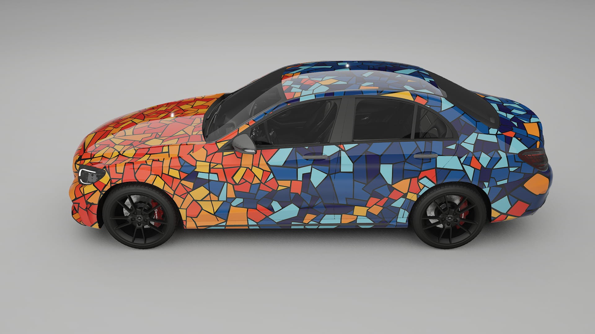 Mercedes C-class W205 AMG sedan BARCELONA – Ontworpen Wrap PPF Kit van Printbaar Polyurethaanfolie