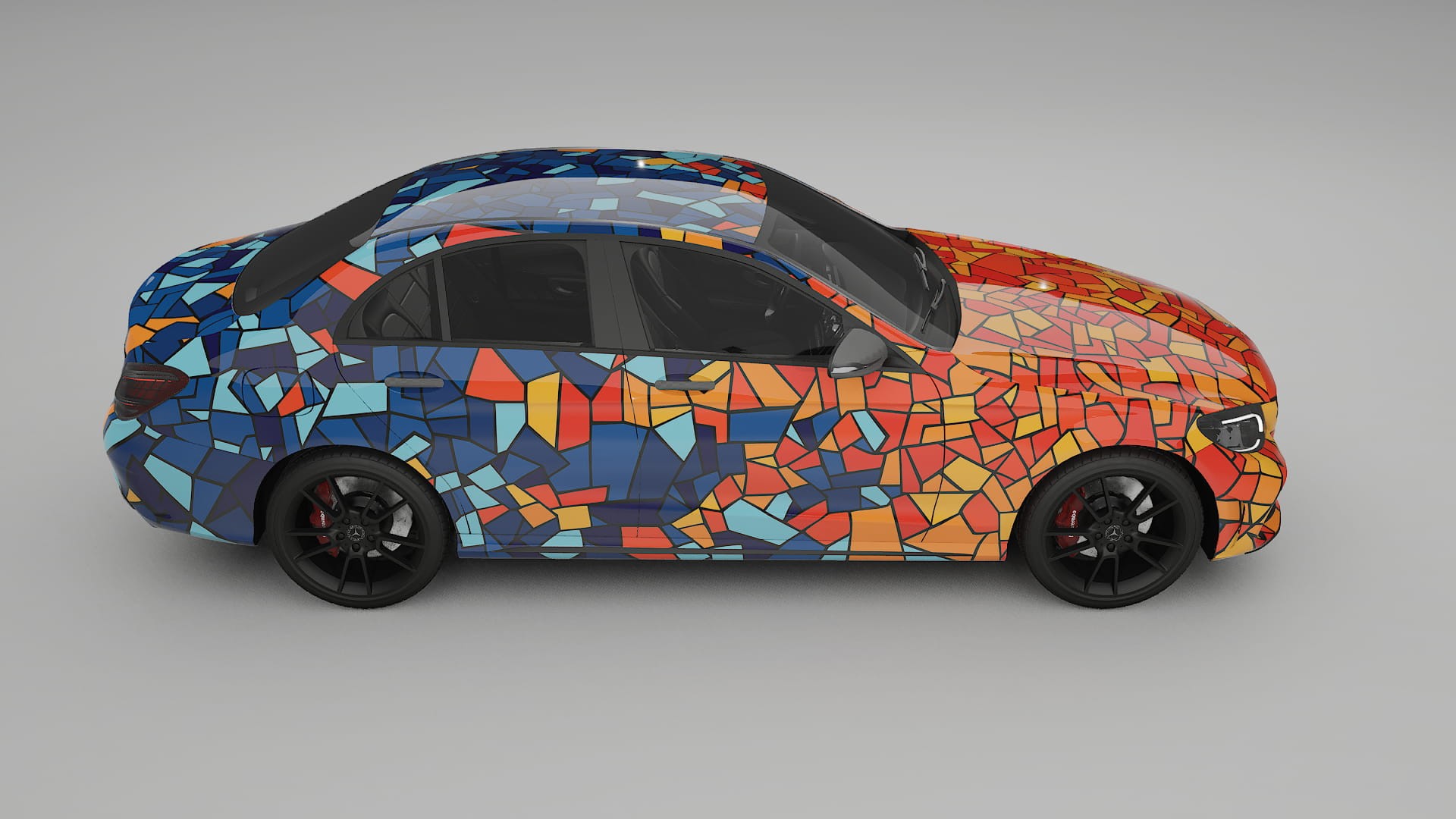 Mercedes C-class W205 AMG sedan BARCELONA – Ontworpen Wrap PPF Kit van Printbaar Polyurethaanfolie