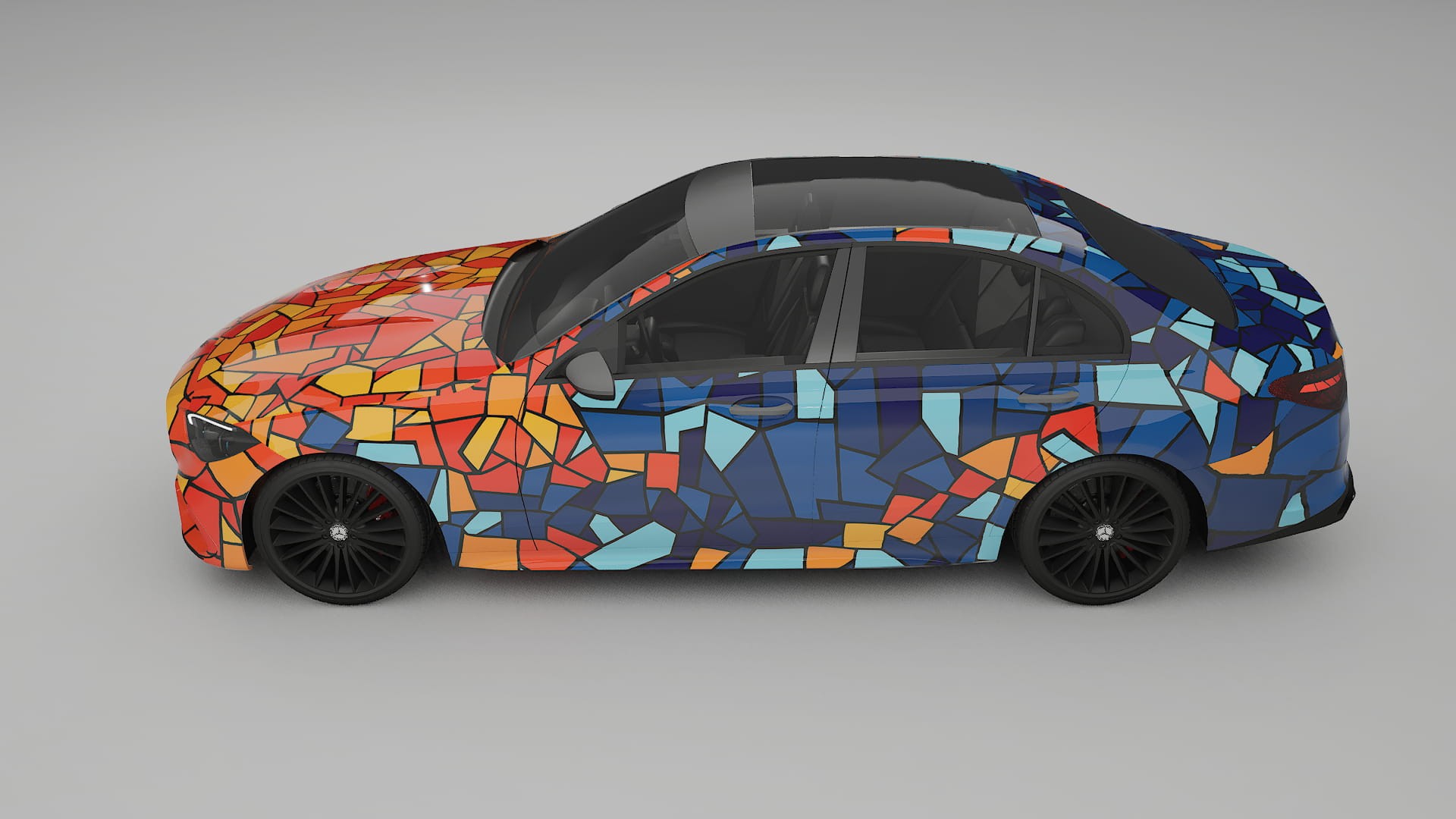 Mercedes C-class W206 BARCELONA – Ontworpen Wrap PPF Kit van Printbaar Polyurethaanfolie