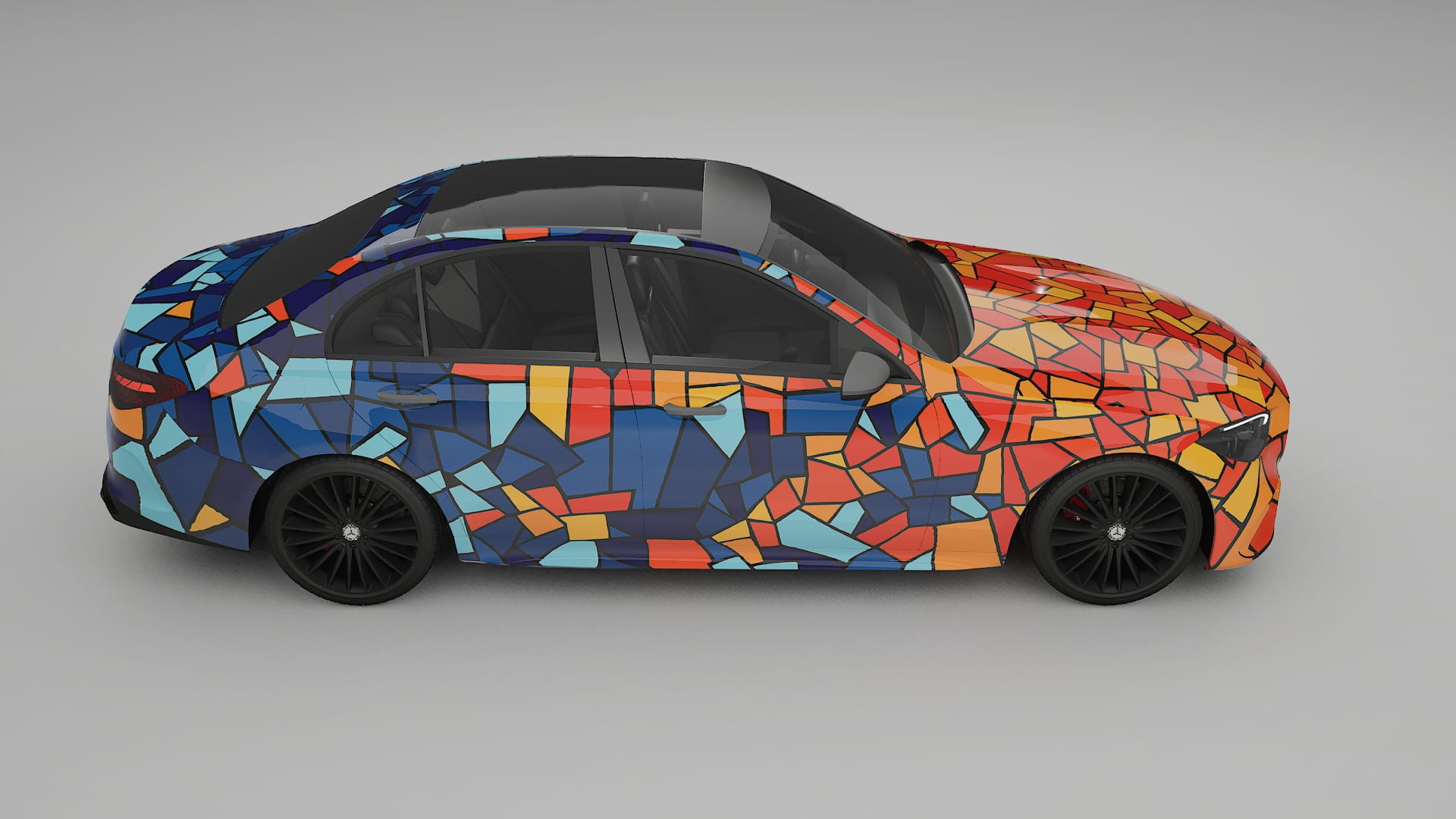 Mercedes C-class W206 BARCELONA – Ontworpen Wrap PPF Kit van Printbaar Polyurethaanfolie