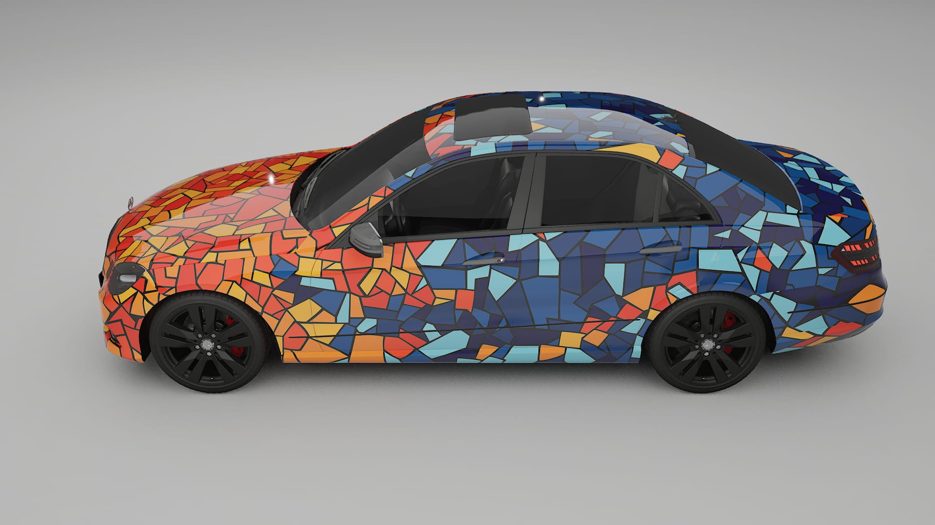 Mercedes E-class Sedan W212 Prefacelift pre-LCI BARCELONA – Ontworpen Wrap PPF Kit van Printbaar Polyurethaanfolie