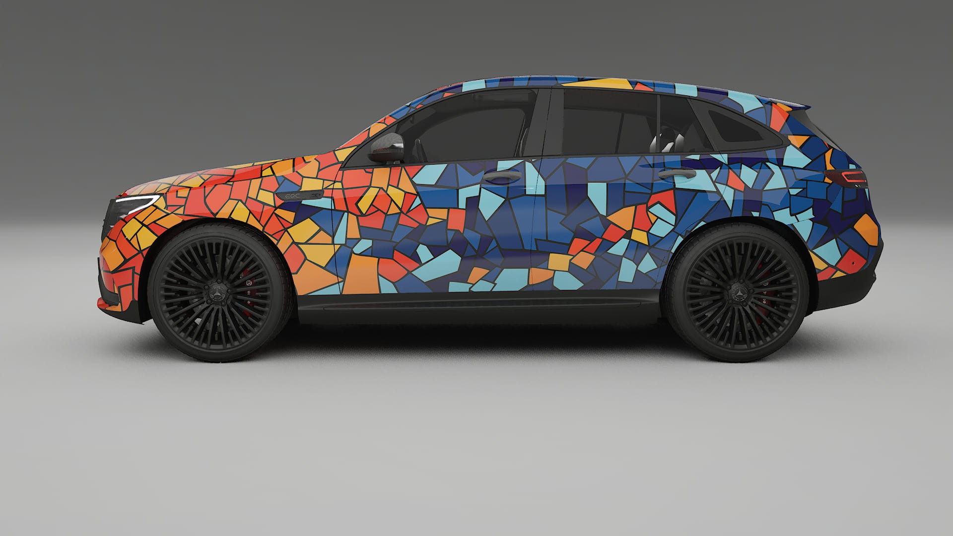 Mercedes EQC AMG BARCELONA – Ontworpen Wrap PPF Kit van Printbaar Polyurethaanfolie