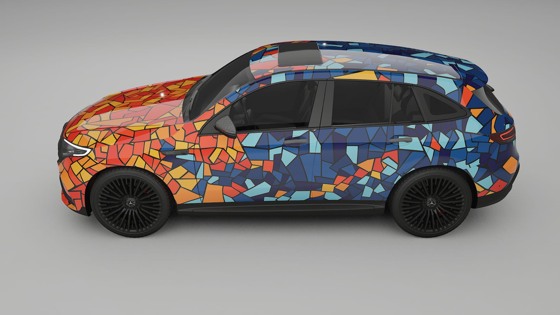 Mercedes EQC AMG BARCELONA – Ontworpen Wrap PPF Kit van Printbaar Polyurethaanfolie