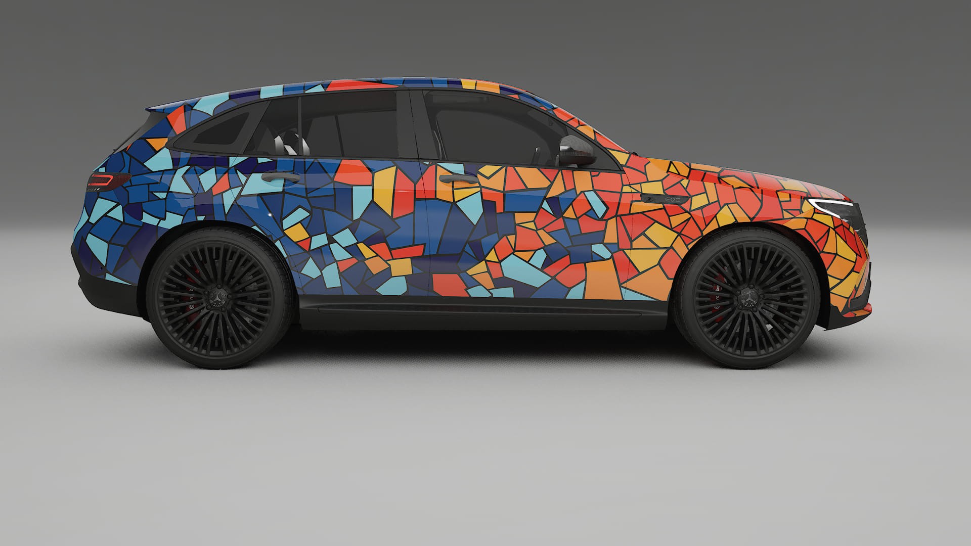 Mercedes EQC AMG BARCELONA – Ontworpen Wrap PPF Kit van Printbaar Polyurethaanfolie