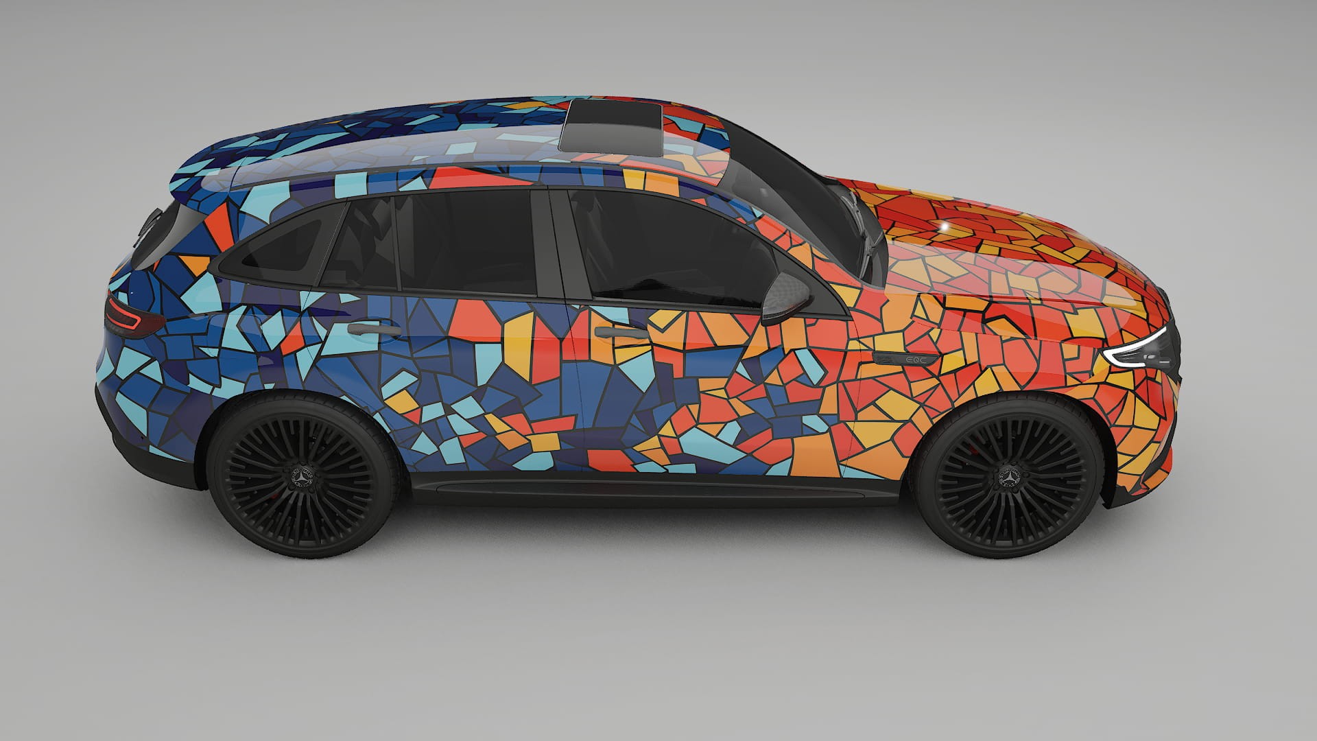 Mercedes EQC AMG BARCELONA – Ontworpen Wrap PPF Kit van Printbaar Polyurethaanfolie