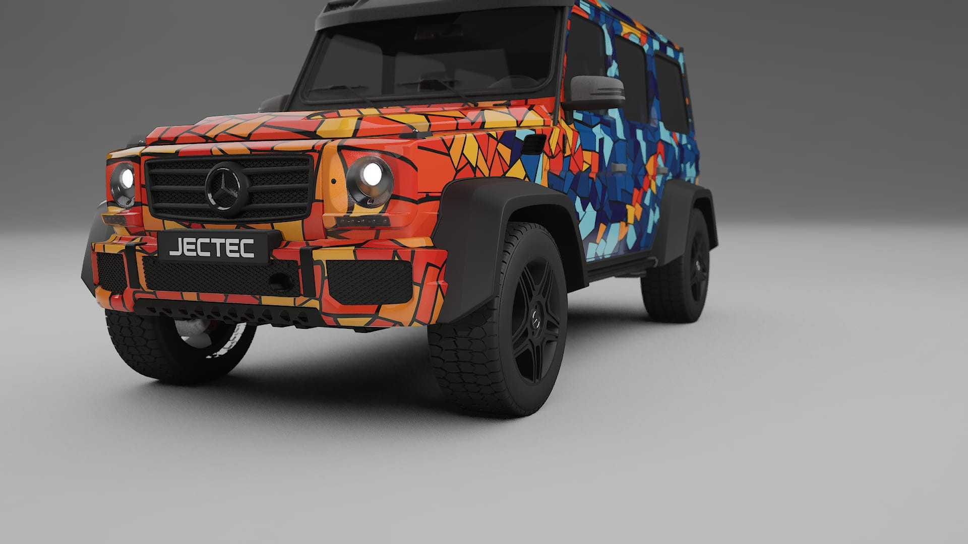 Mercedes G-class 4x4 W463 BARCELONA – Ontworpen Wrap PPF Kit van Printbaar Polyurethaanfolie