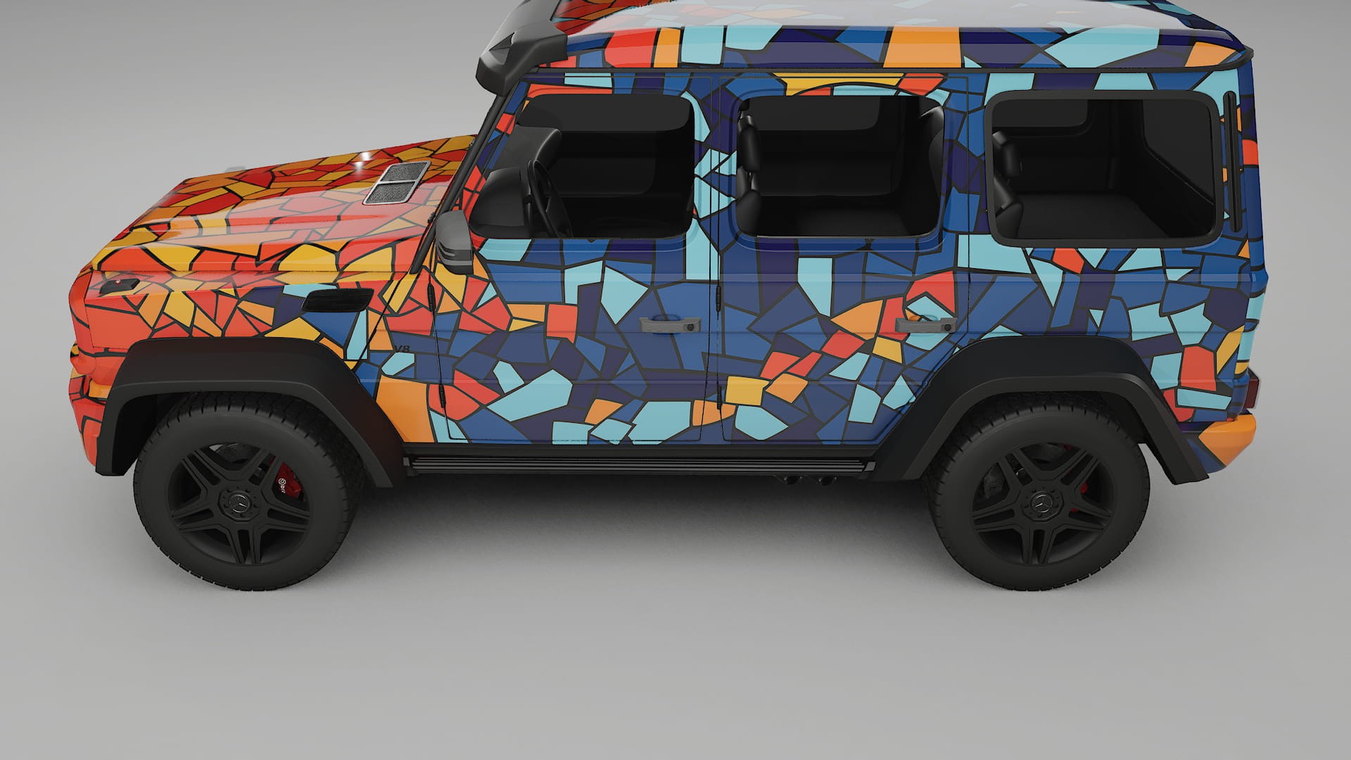 Mercedes G-class 4x4 W463 BARCELONA – Ontworpen Wrap PPF Kit van Printbaar Polyurethaanfolie