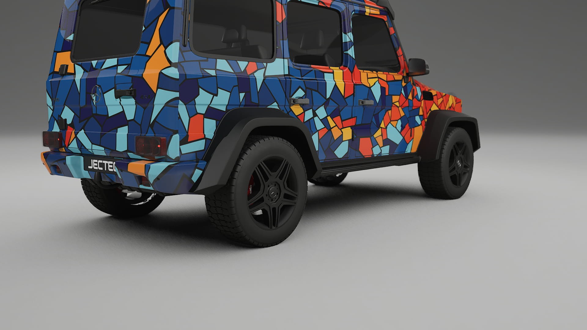 Mercedes G-class 4x4 W463 BARCELONA – Ontworpen Wrap PPF Kit van Printbaar Polyurethaanfolie