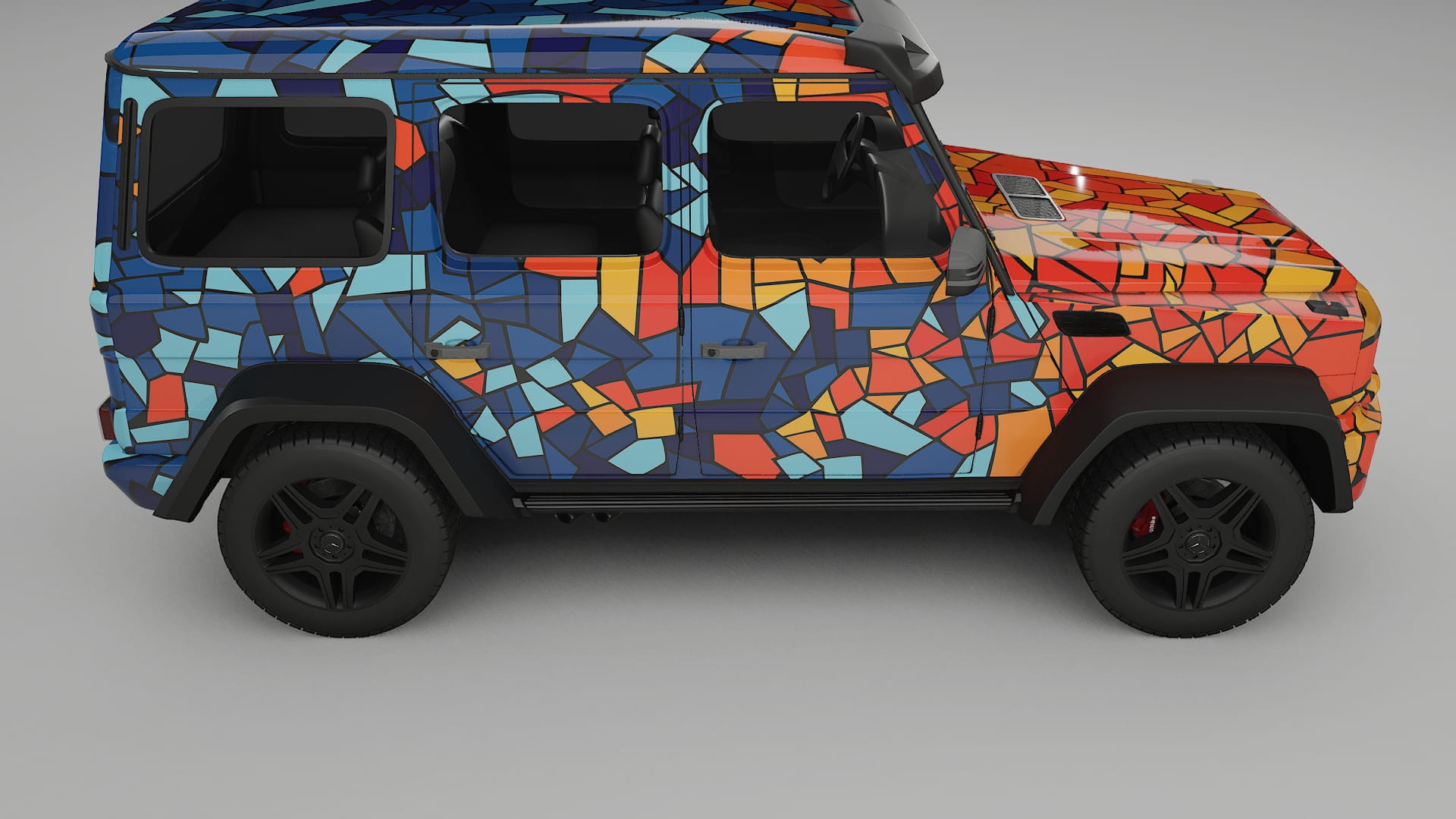 Mercedes G-class 4x4 W463 BARCELONA – Ontworpen Wrap PPF Kit van Printbaar Polyurethaanfolie