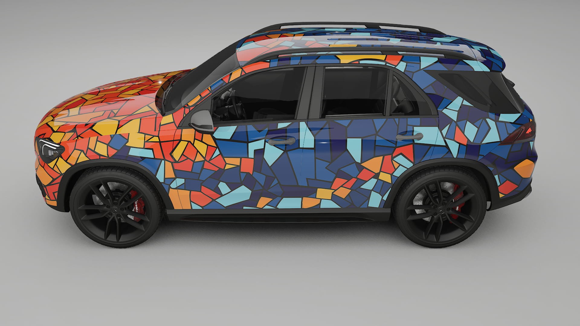 Mercedes GLE W167 BARCELONA – Ontworpen Wrap PPF Kit van Printbaar Polyurethaanfolie