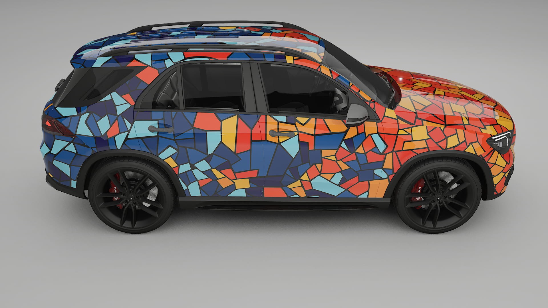 Mercedes GLE W167 BARCELONA – Ontworpen Wrap PPF Kit van Printbaar Polyurethaanfolie