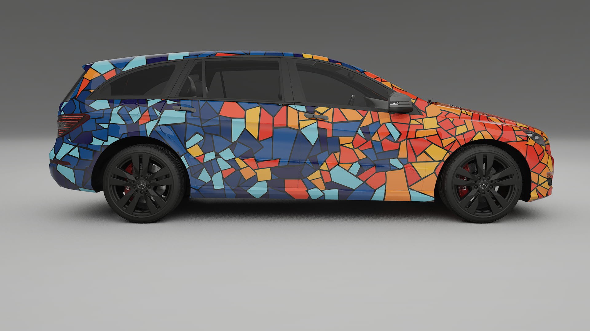 Mercedes R-class W251 facelift LCI BARCELONA – Ontworpen Wrap PPF Kit van Printbaar Polyurethaanfolie