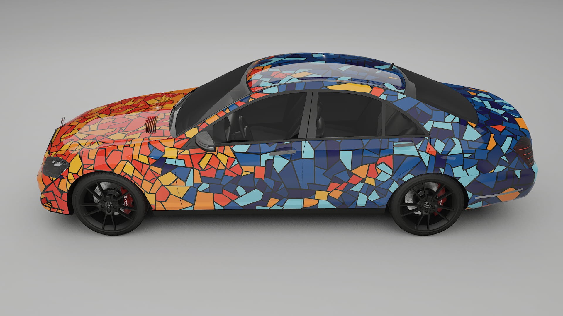 Mercedes S-class W221 facelift LCI BARCELONA – Ontworpen Wrap PPF Kit van Printbaar Polyurethaanfolie