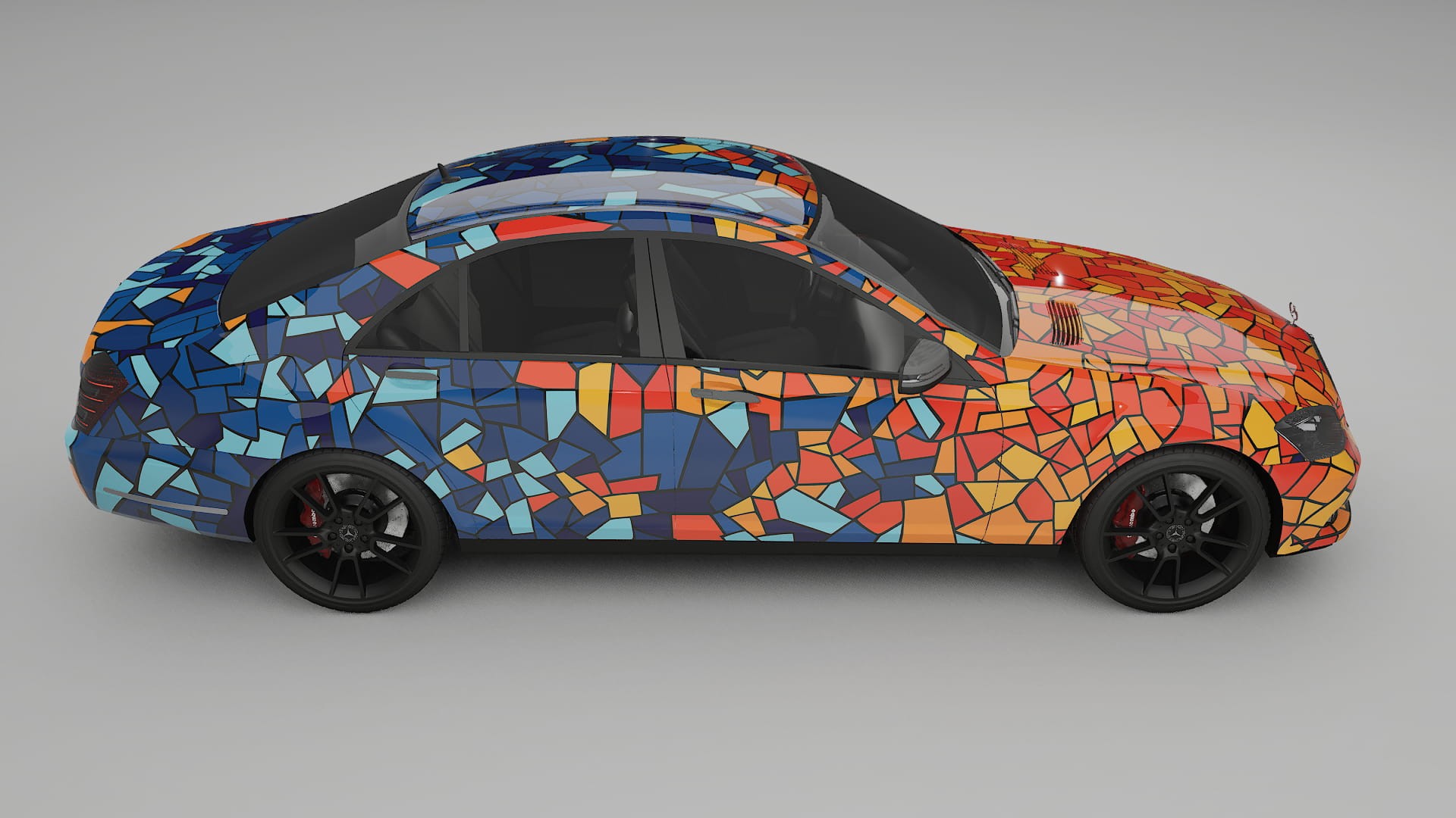 Mercedes S-class W221 facelift LCI BARCELONA – Ontworpen Wrap PPF Kit van Printbaar Polyurethaanfolie