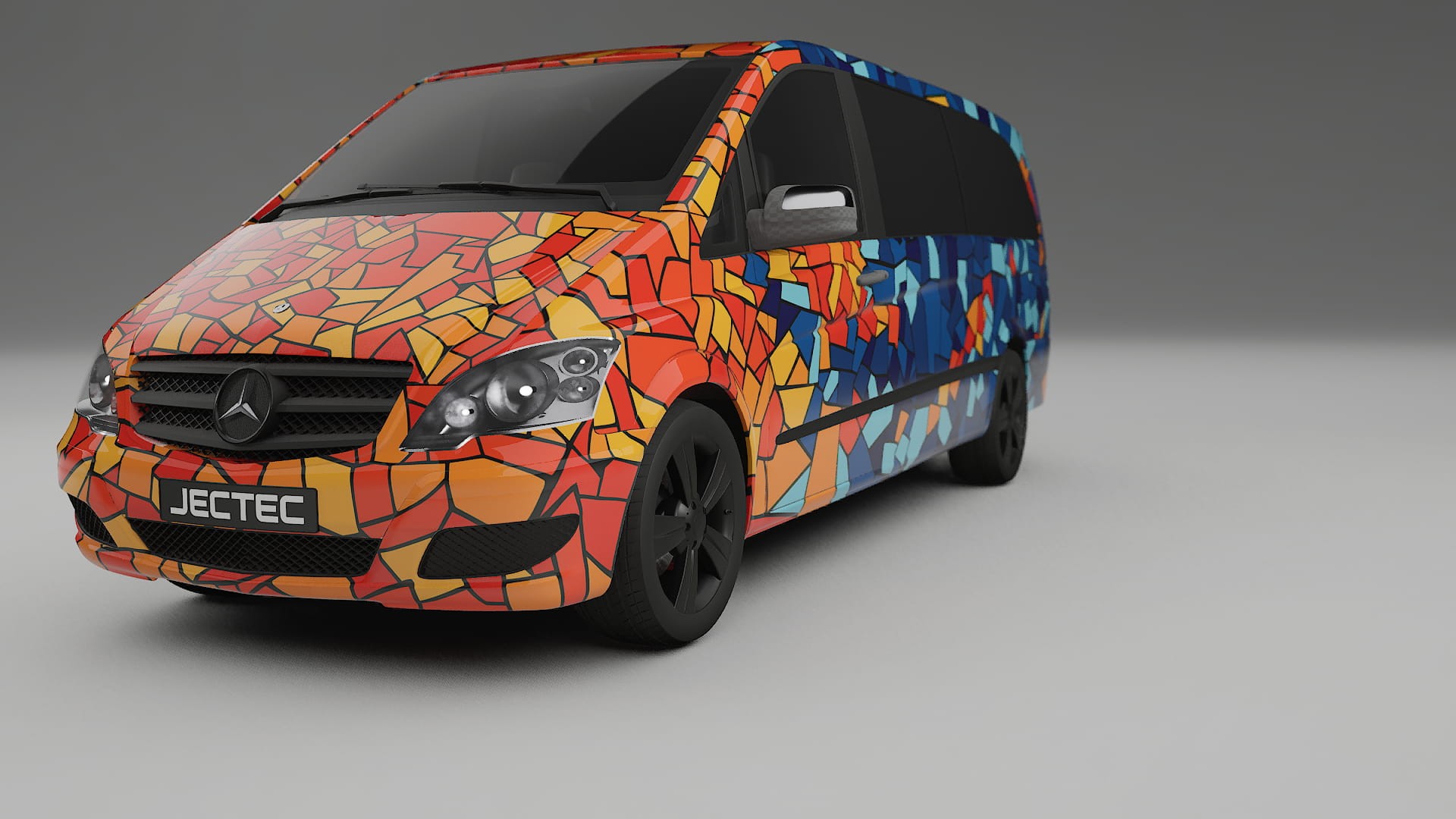 Mercedes Viano Extralong W439 Facelift LCI BARCELONA – Ontworpen Wrap PPF Kit van Printbaar Polyurethaanfolie